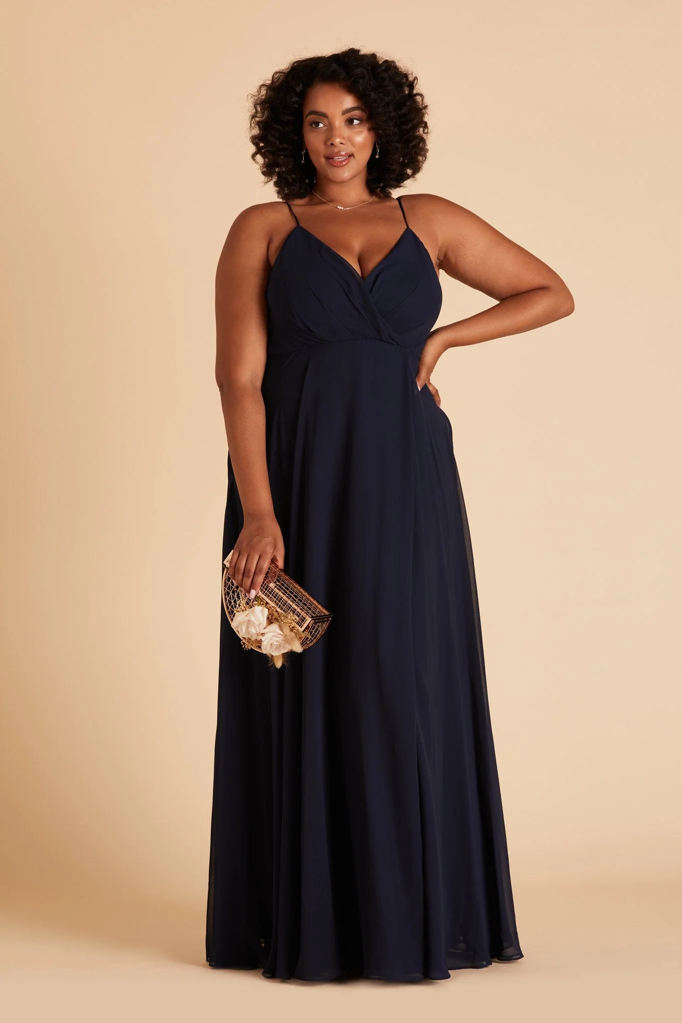 Kaia Chiffon Dress - Navy - Image 2