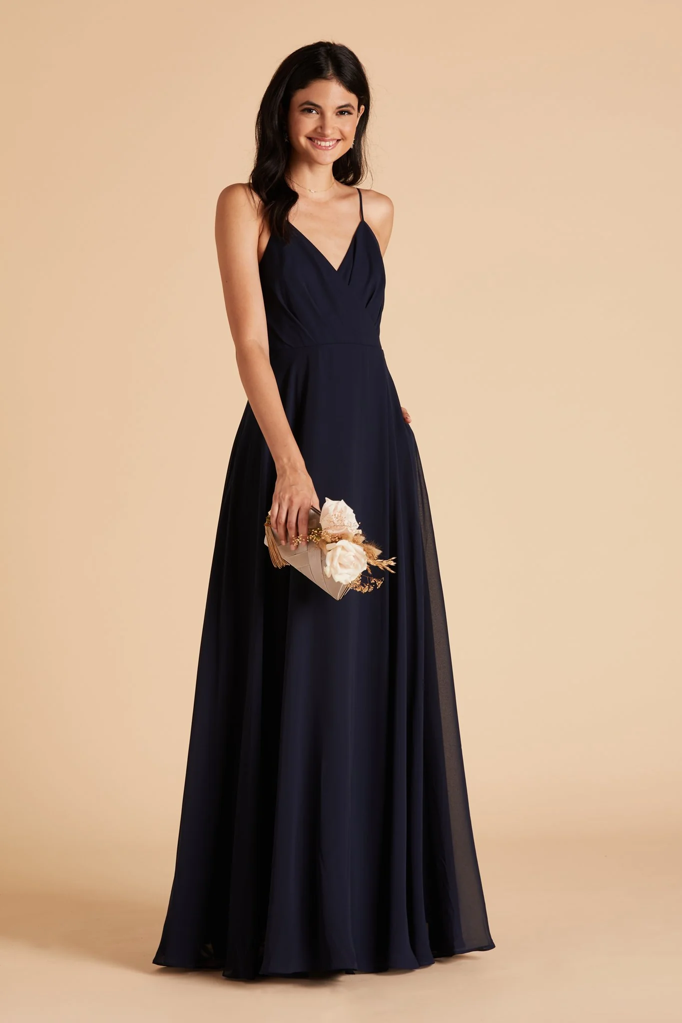 Kaia Chiffon Dress - Navy - Image 5