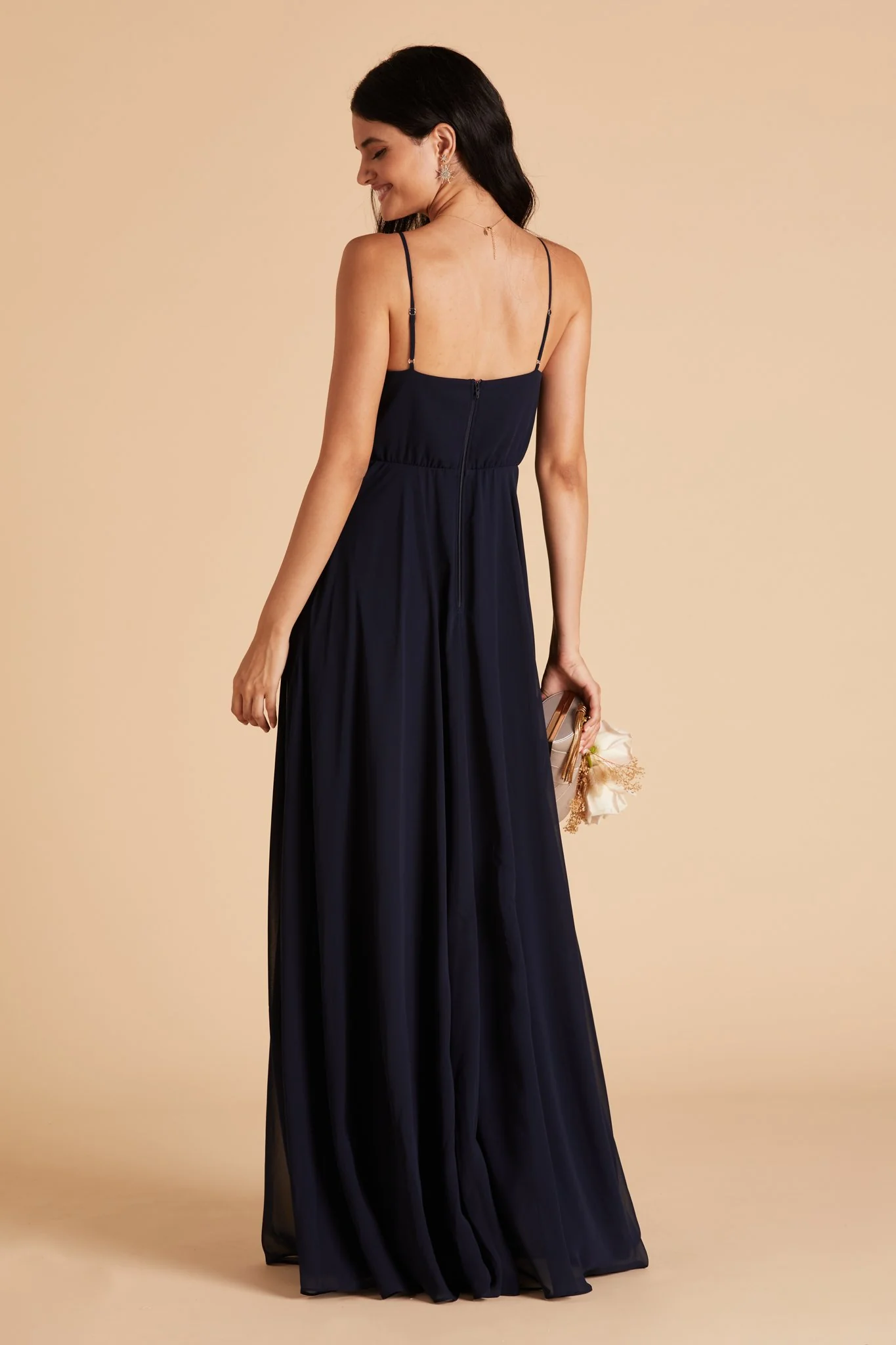 Kaia Chiffon Dress - Navy - Image 7