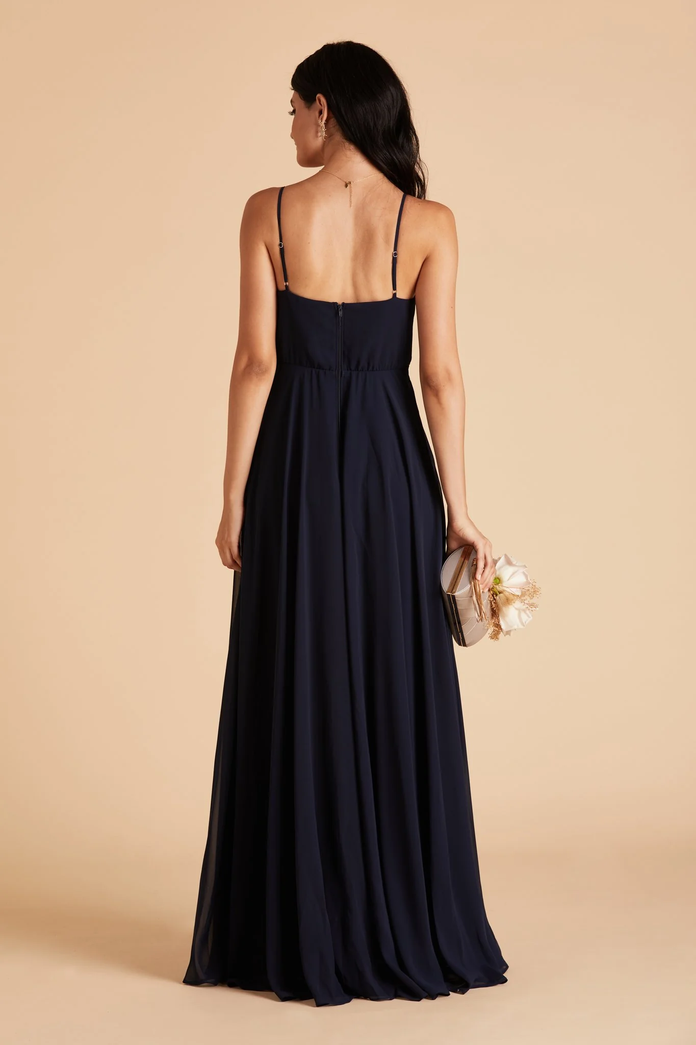 Kaia Chiffon Dress - Navy - Image 8