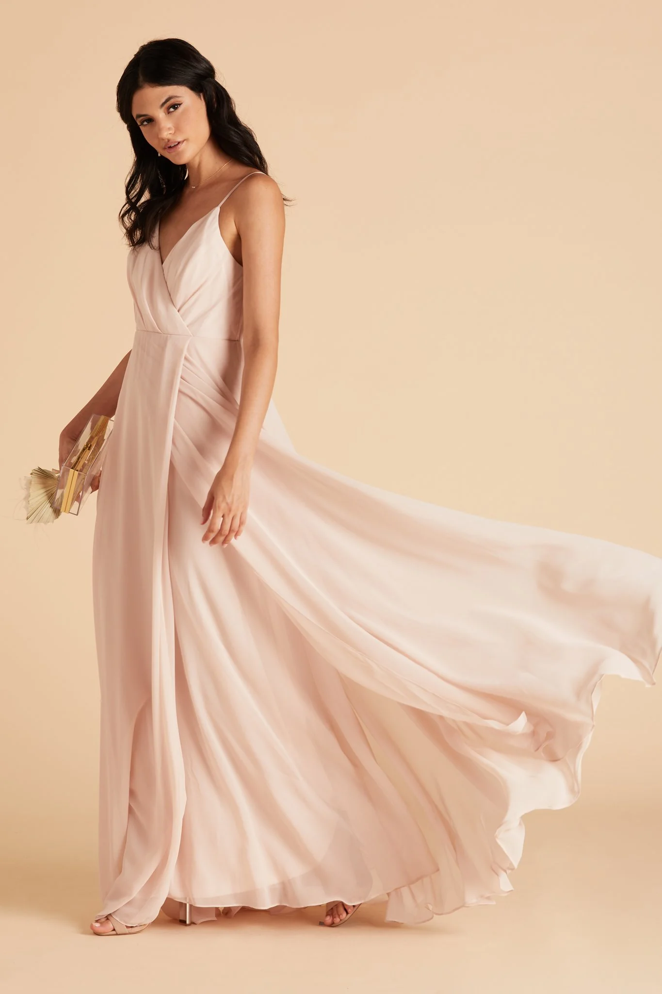 Kaia Chiffon Dress - Pale Blush