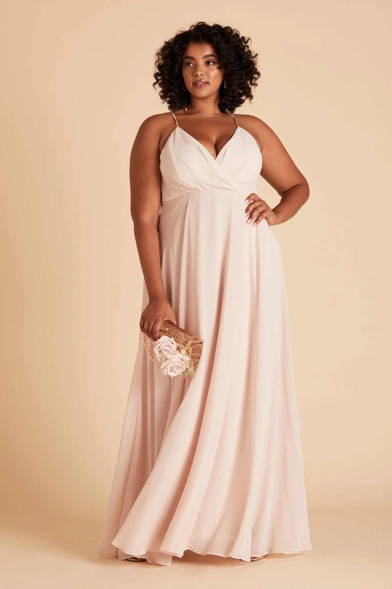 Kaia Chiffon Dress - Pale Blush - Image 10