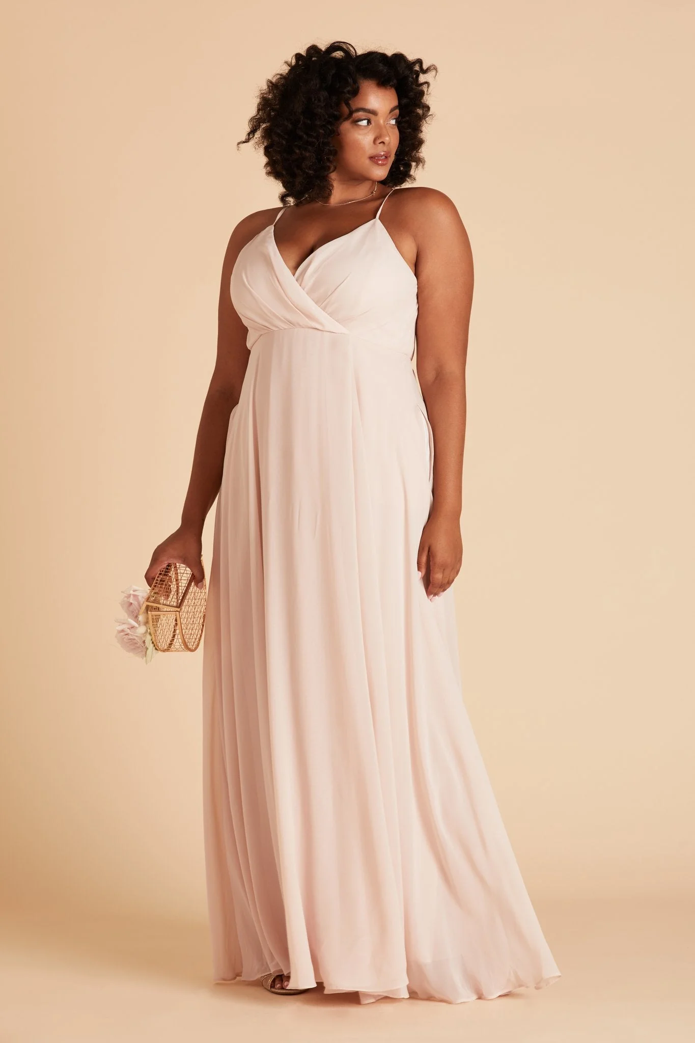 Kaia Chiffon Dress - Pale Blush - Image 12
