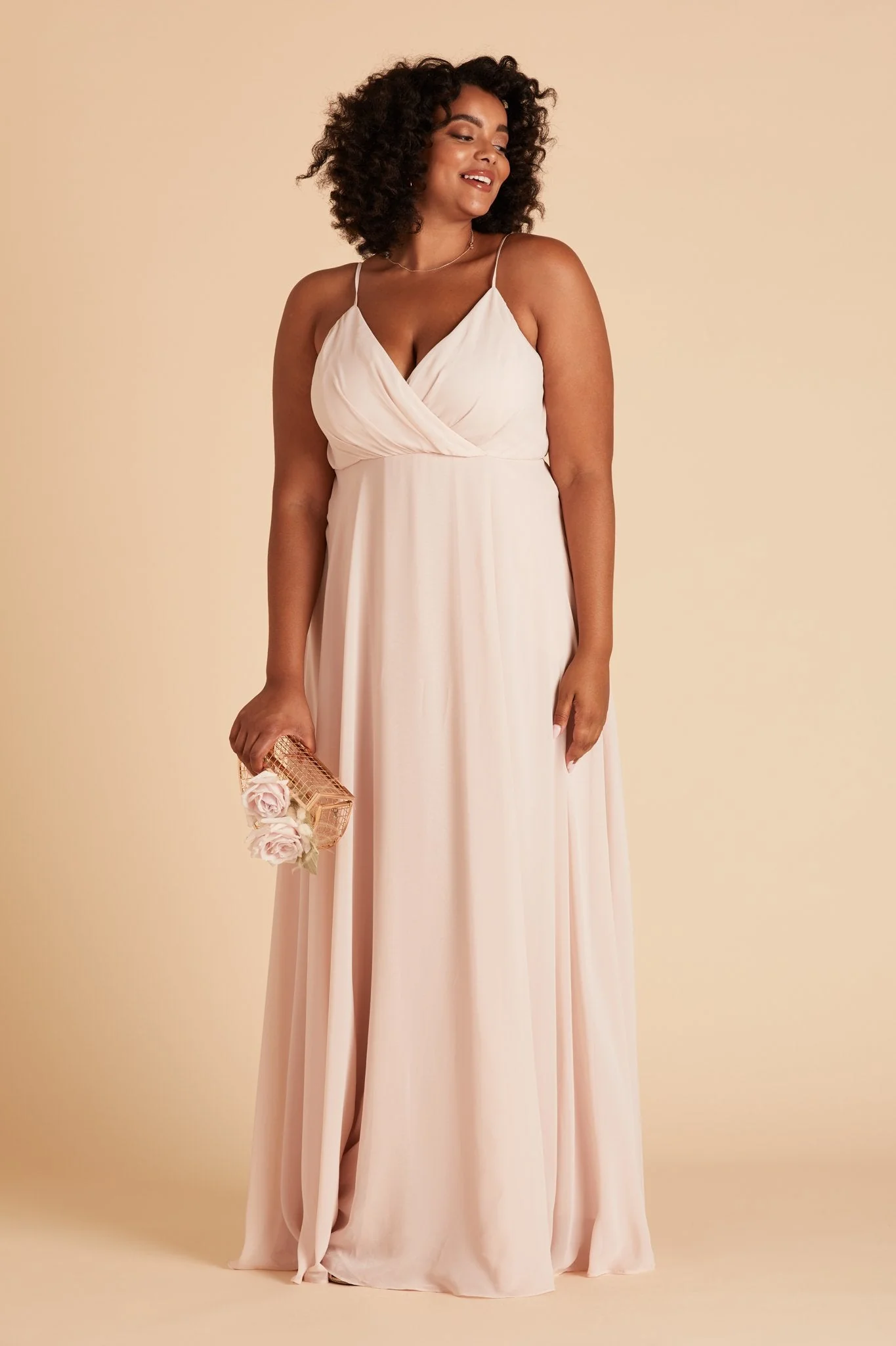 Kaia Chiffon Dress - Pale Blush - Image 13
