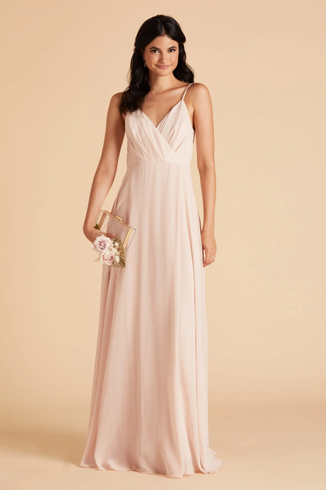 Kaia Chiffon Dress - Pale Blush - Image 3