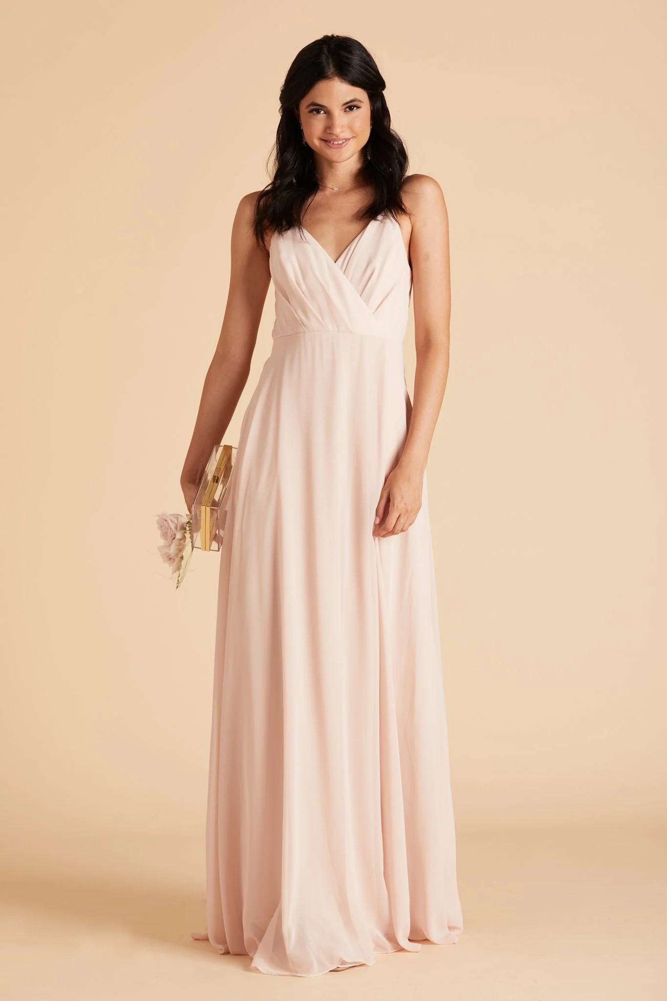 Kaia Chiffon Dress - Pale Blush - Image 4