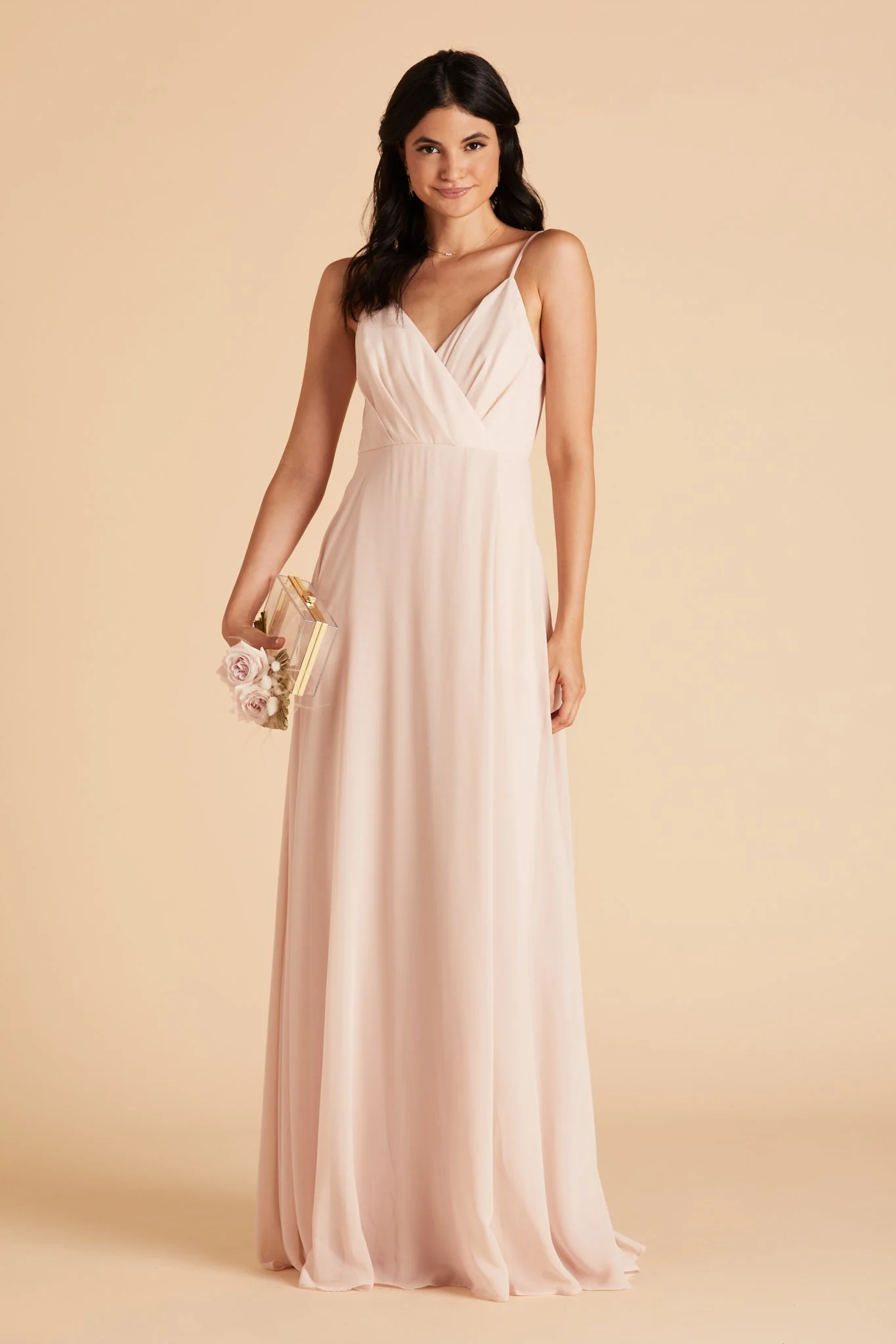 Kaia Chiffon Dress - Pale Blush - Image 5