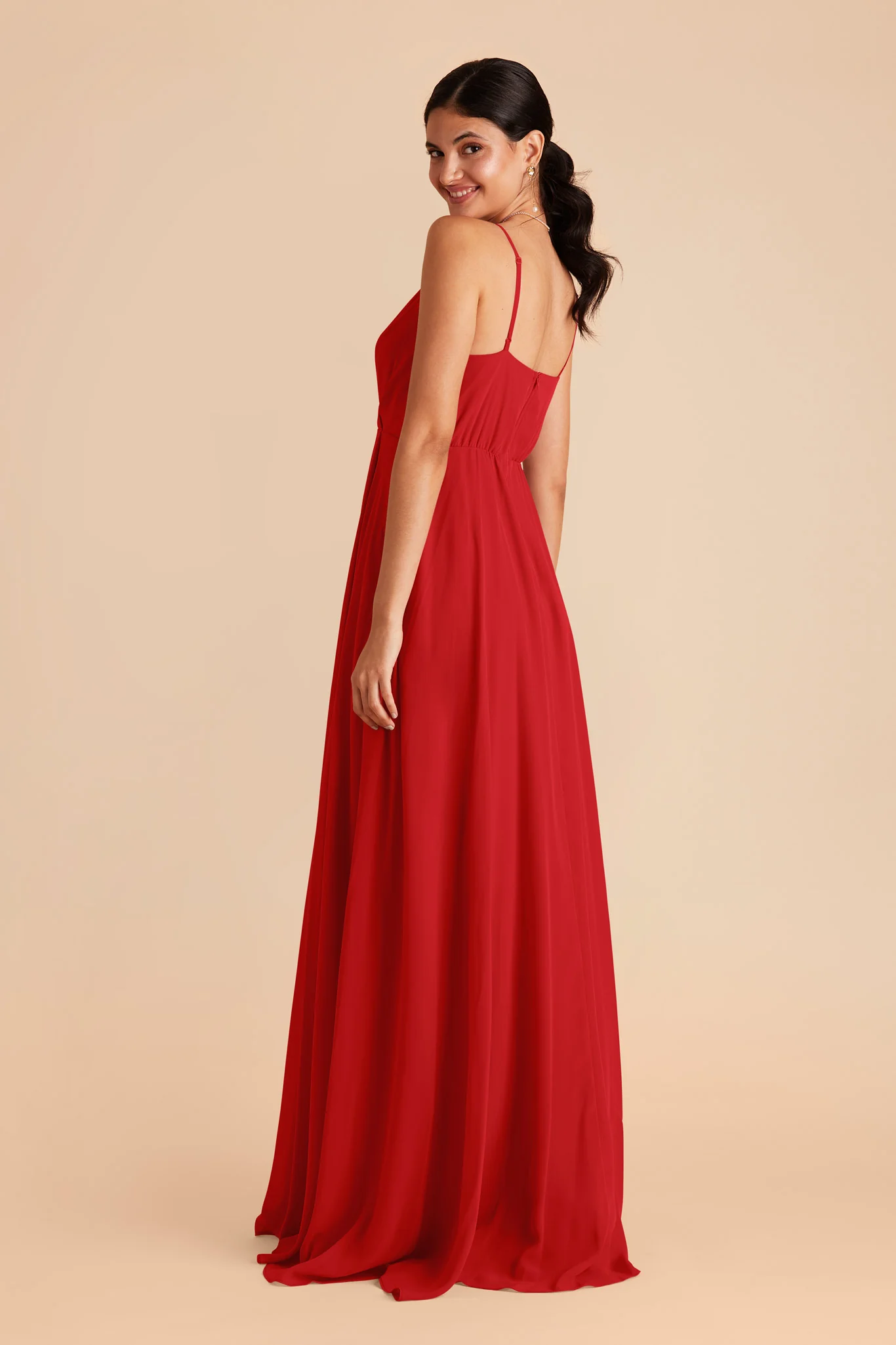 Kaia Chiffon Dress - Ruby Red - Image 5