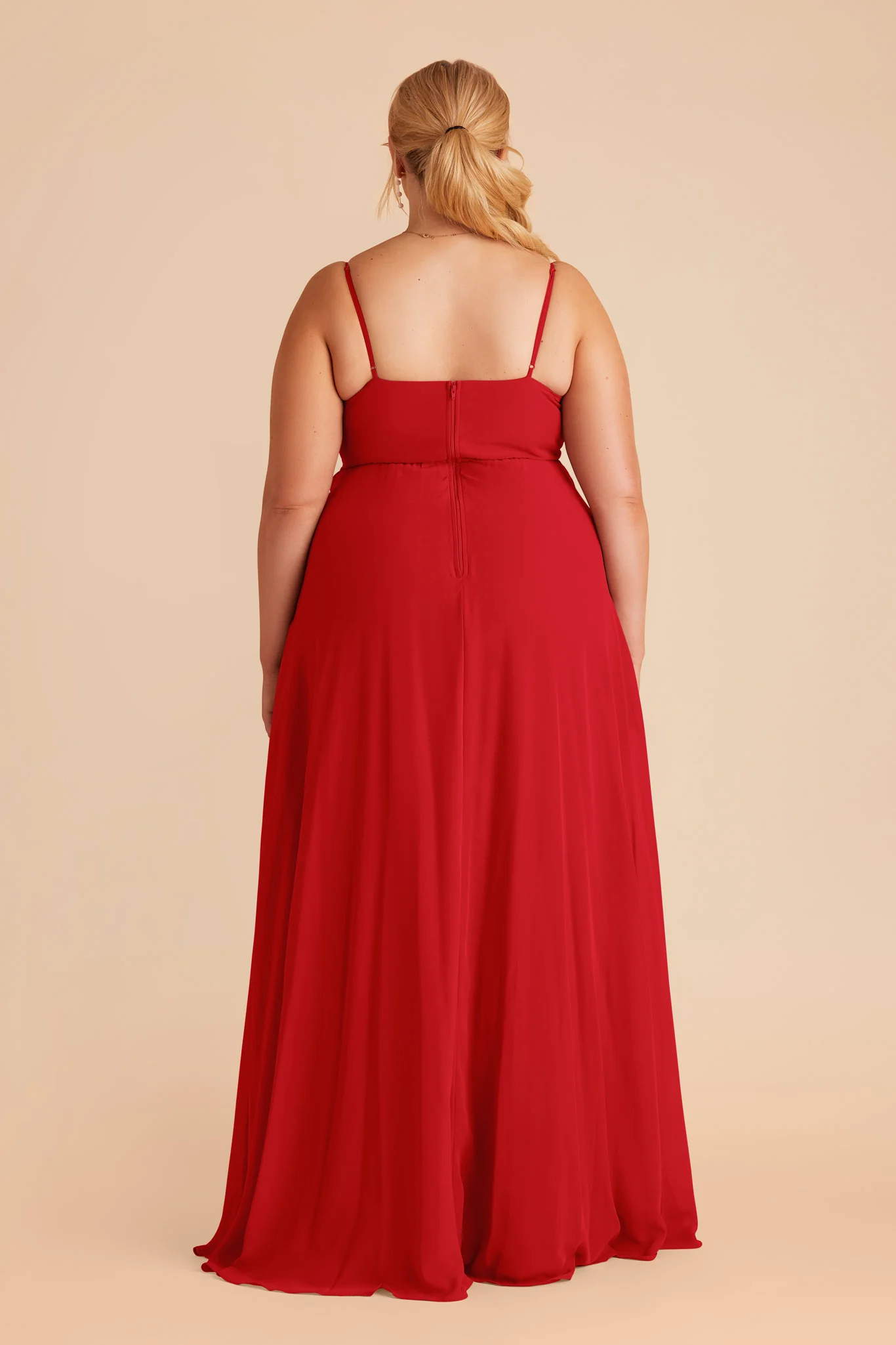 Kaia Chiffon Dress - Ruby Red - Image 7