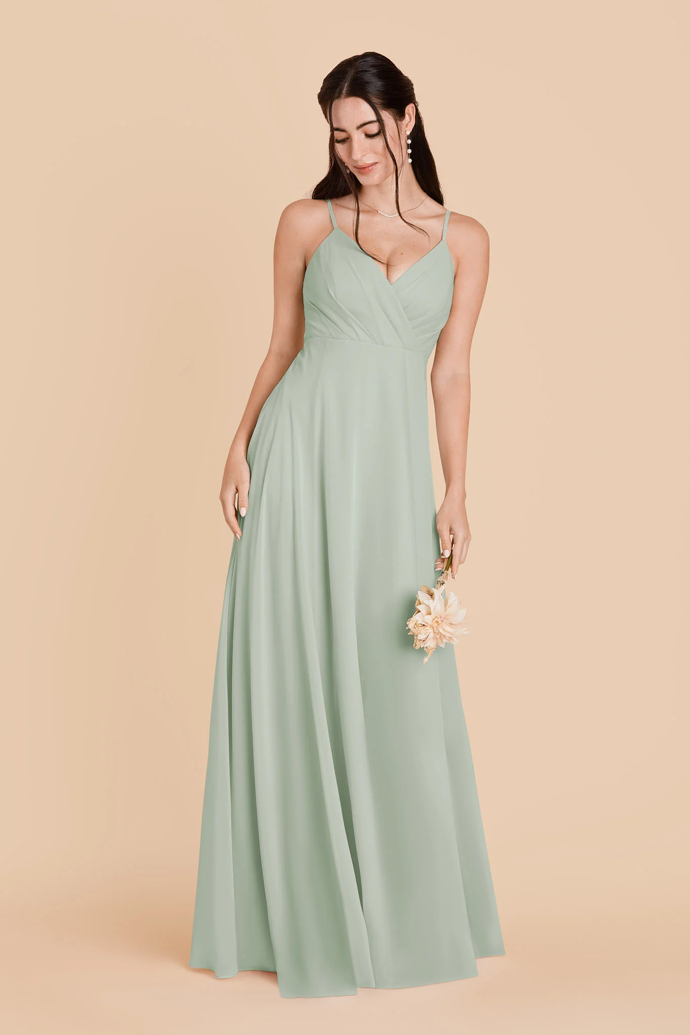 Kaia Chiffon Dress - Sage - Image 2
