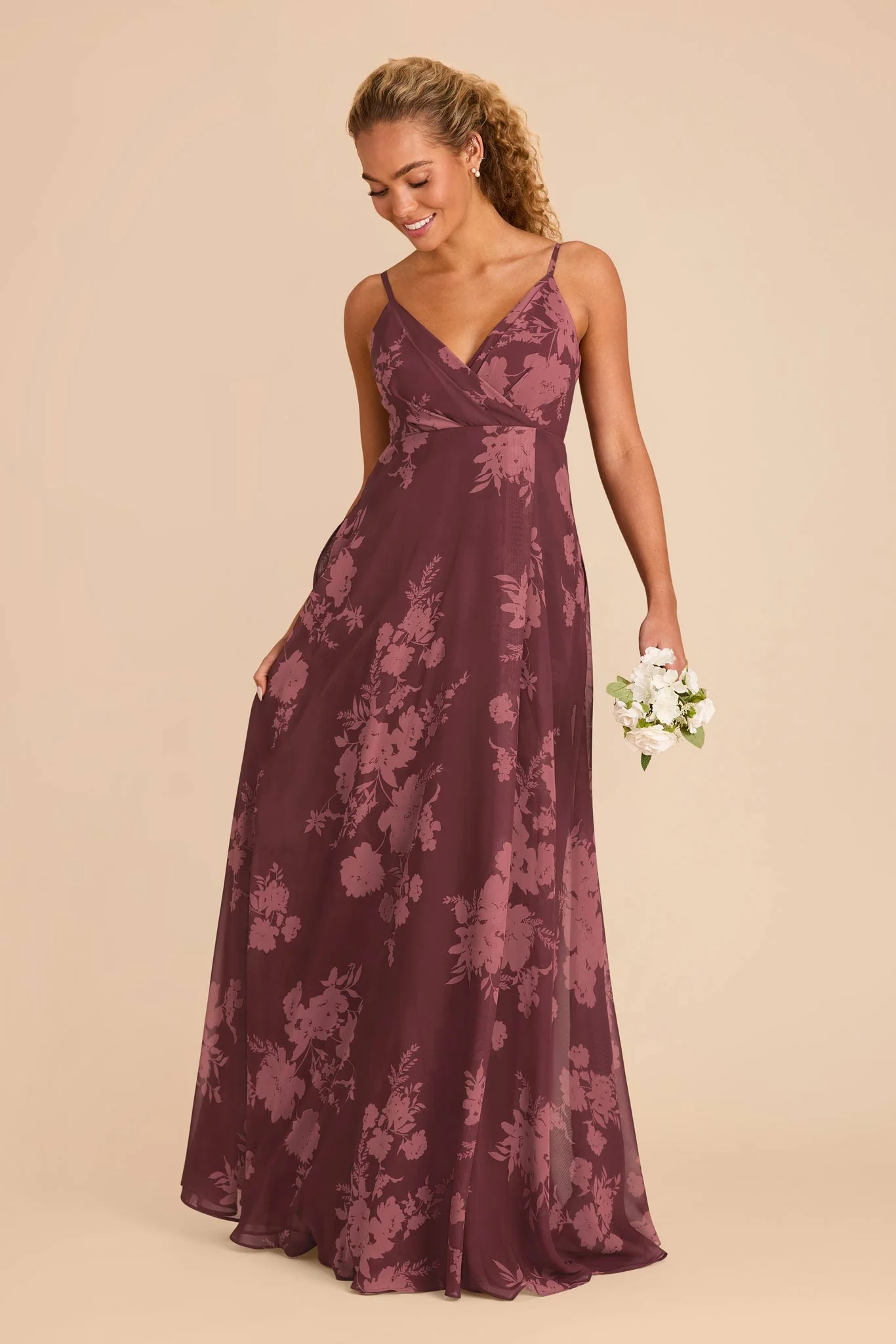 Kaia Chiffon Dress - Sangria Whimsical Blooms - Image 2