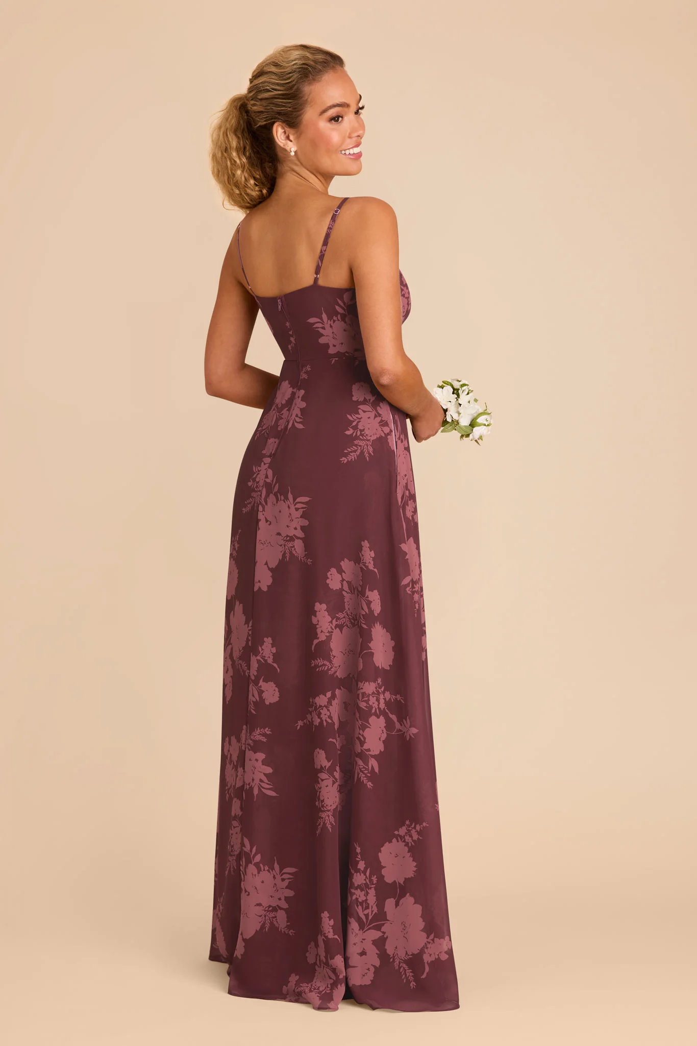 Kaia Chiffon Dress - Sangria Whimsical Blooms - Image 4