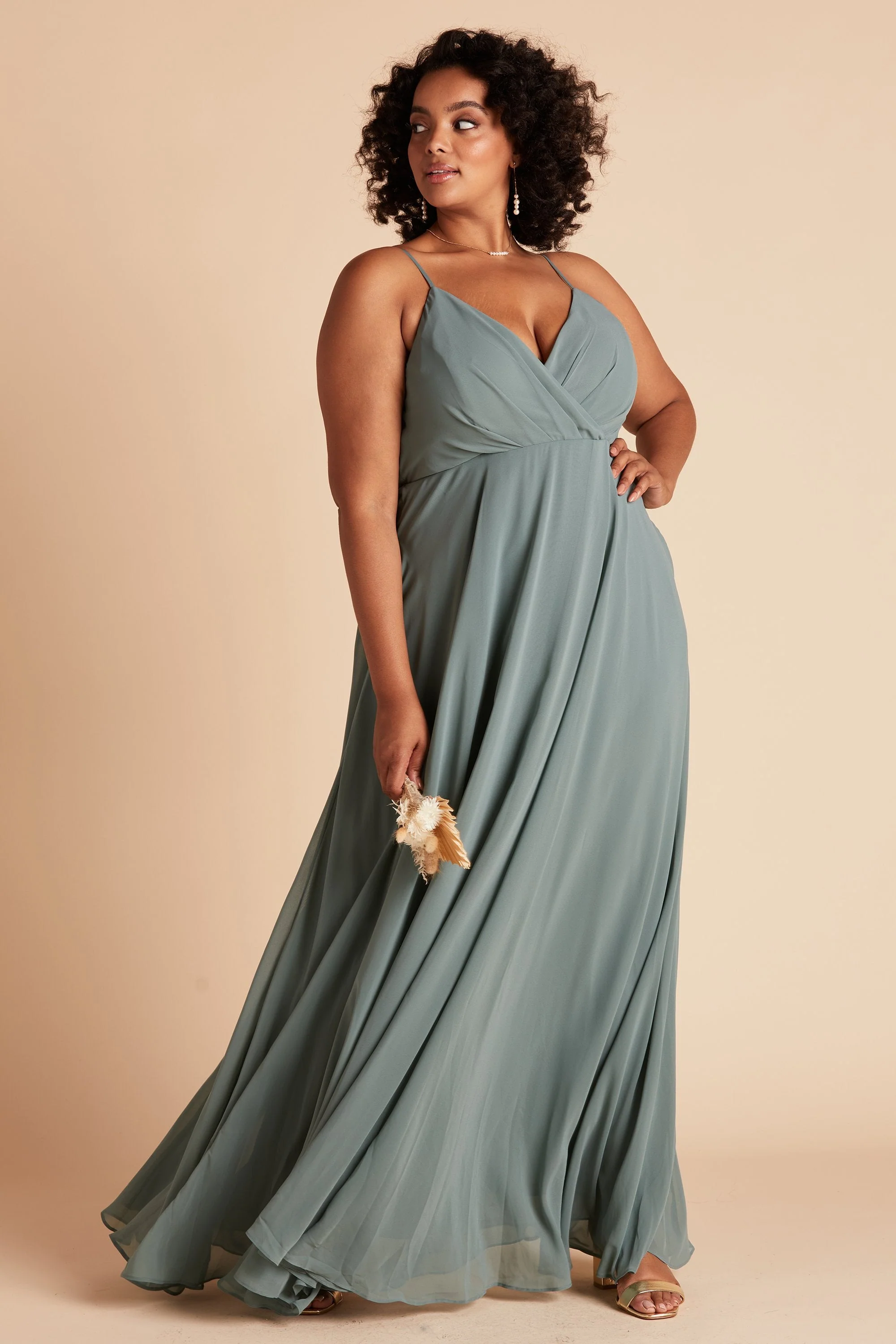 Kaia Chiffon Dress - Sea Glass - Image 11