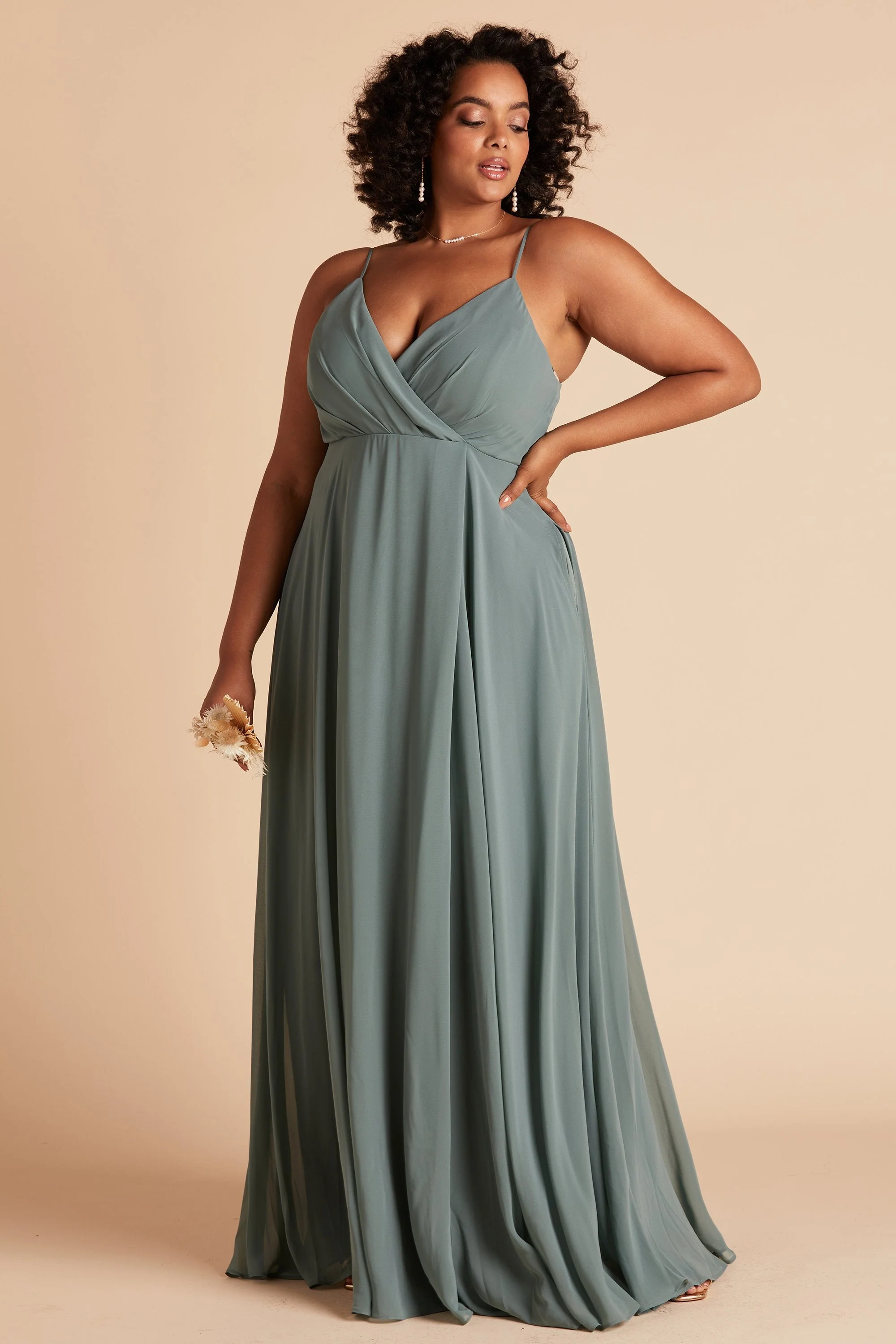 Kaia Chiffon Dress - Sea Glass - Image 12