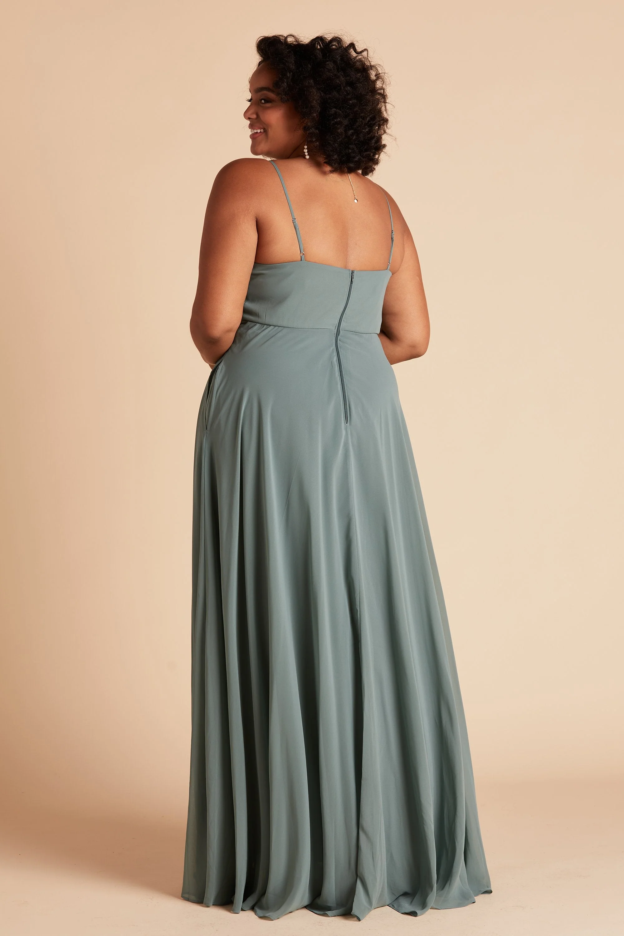 Kaia Chiffon Dress - Sea Glass - Image 15