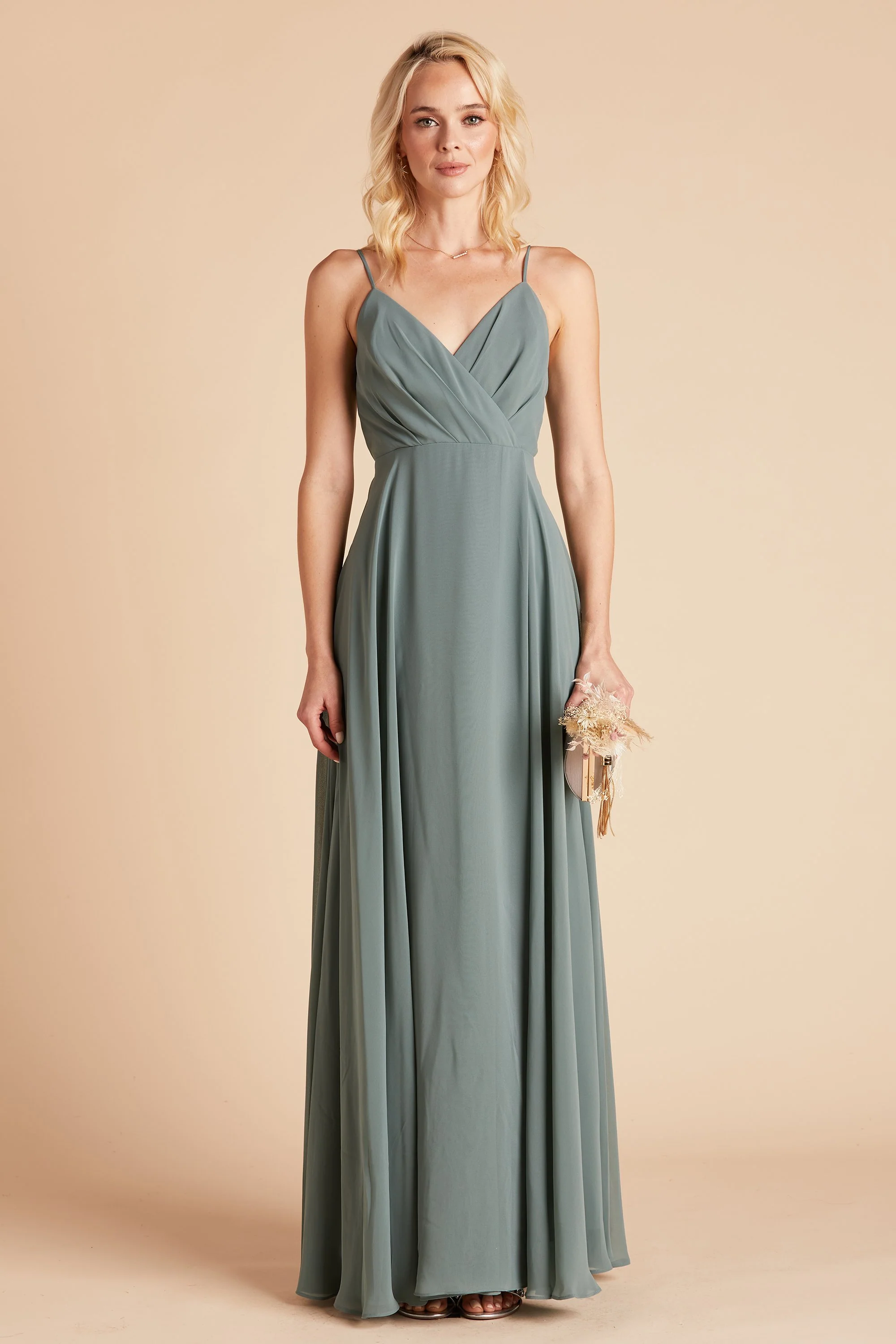 Kaia Chiffon Dress - Sea Glass - Image 5