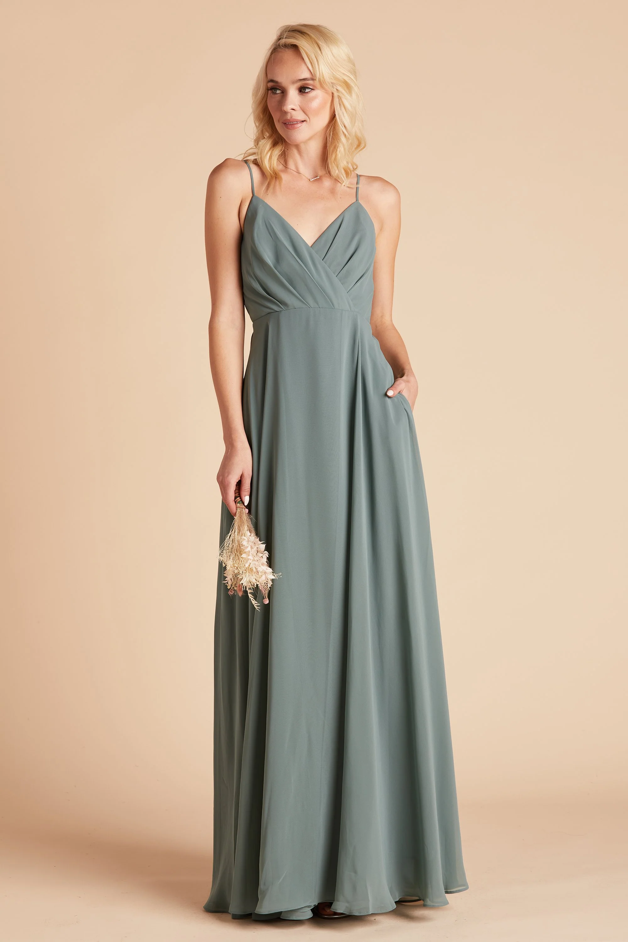 Kaia Chiffon Dress - Sea Glass - Image 6
