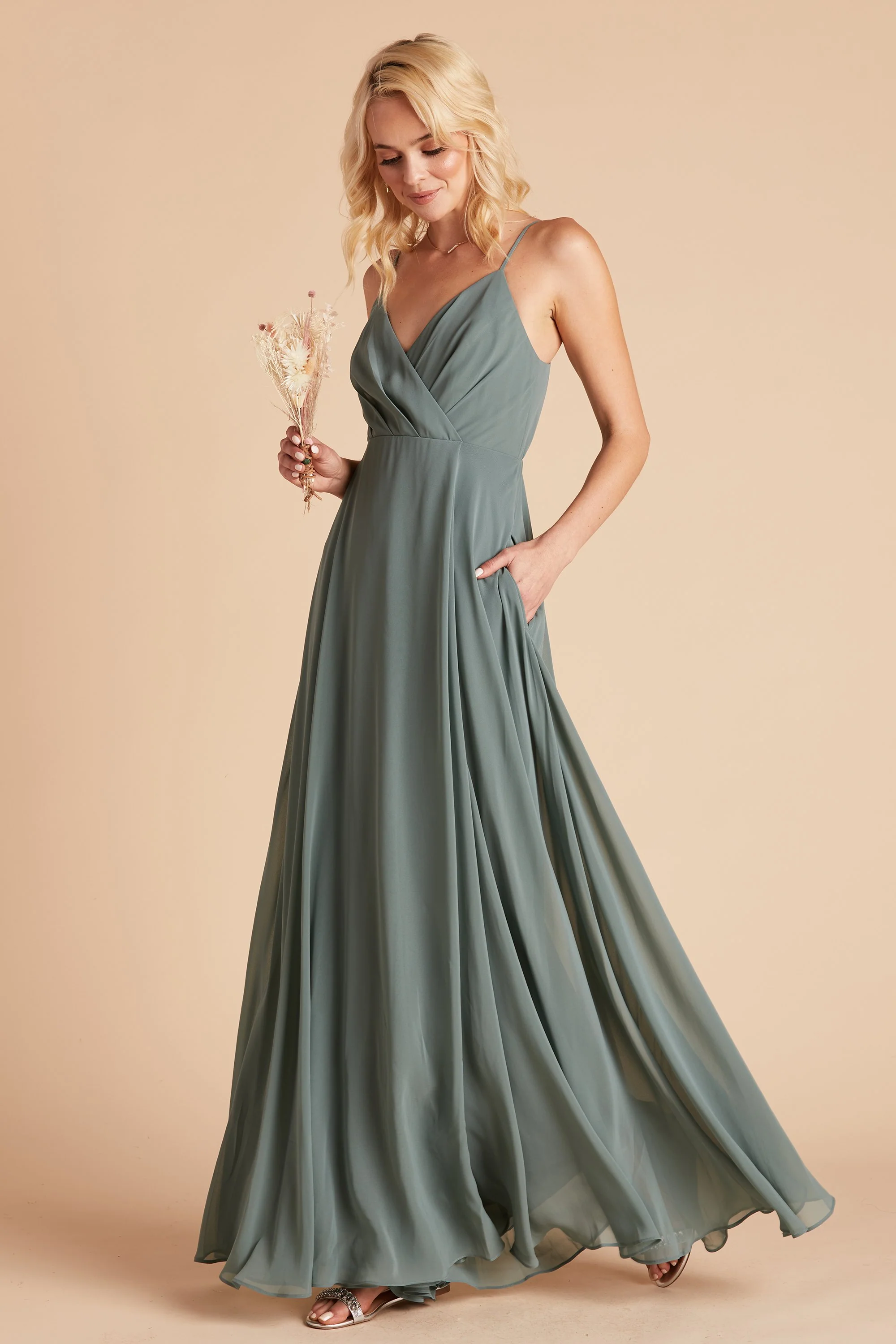 Kaia Chiffon Dress - Sea Glass - Image 7