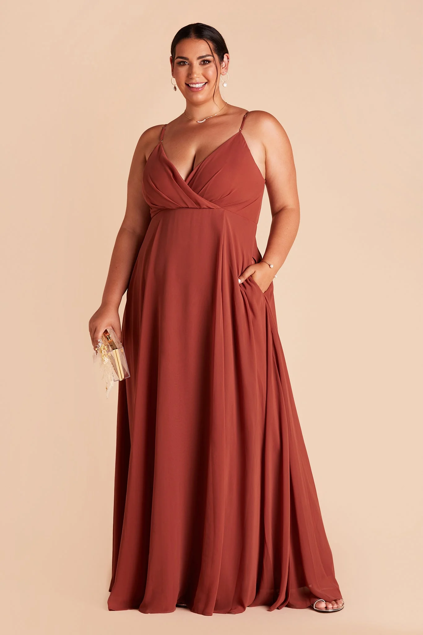 Kaia Chiffon Dress - Spice - Image 13