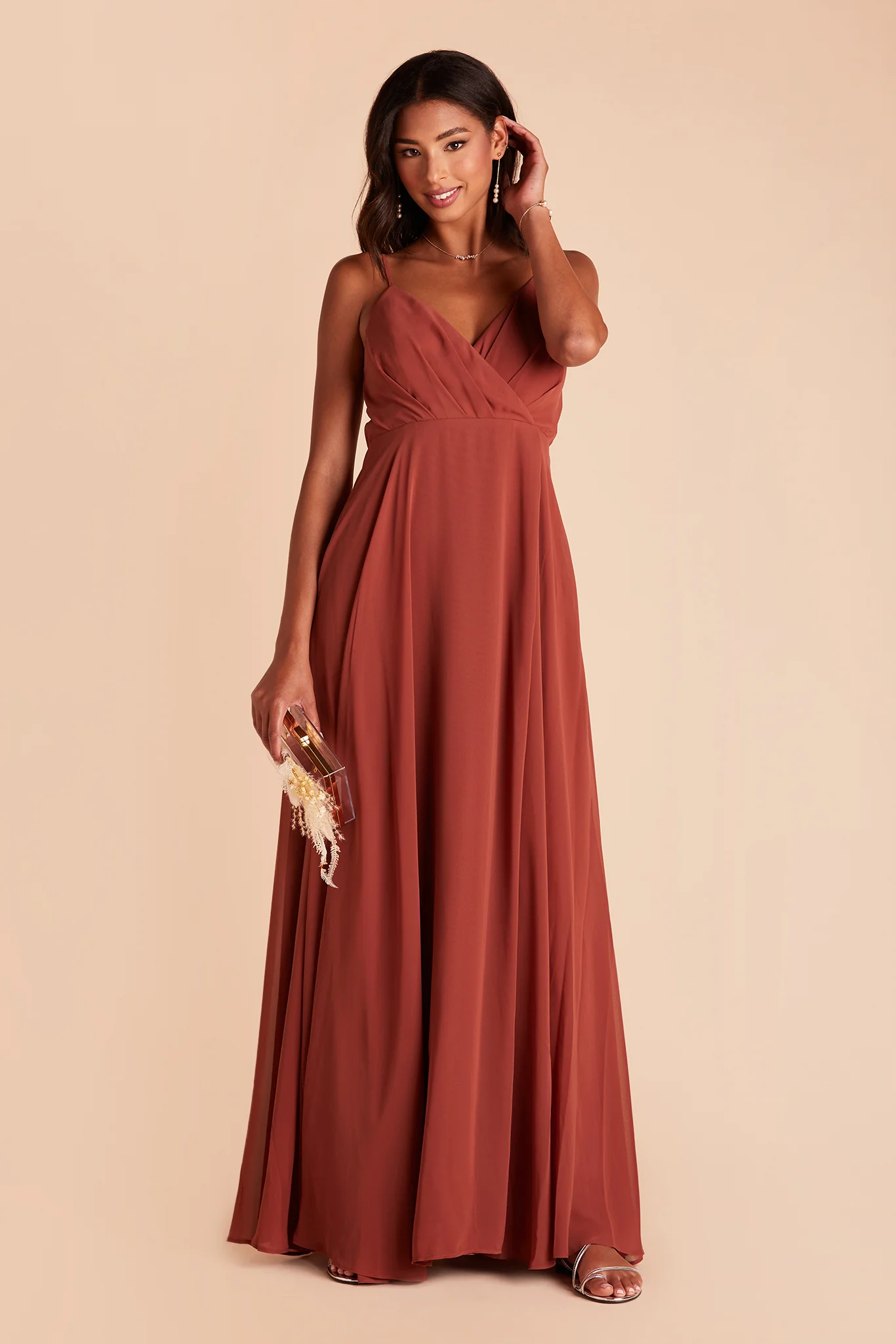 Kaia Chiffon Dress - Spice - Image 5