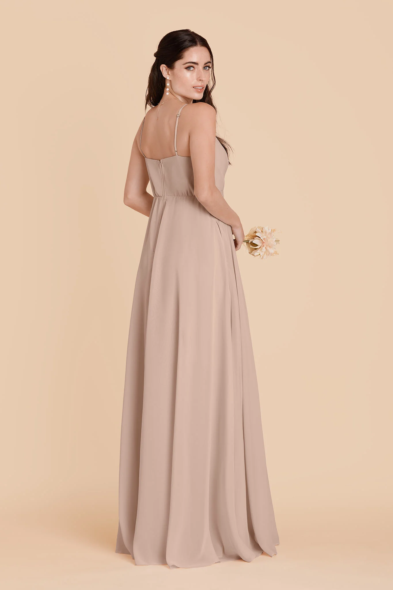 Kaia Chiffon Dress - Taupe - Image 4