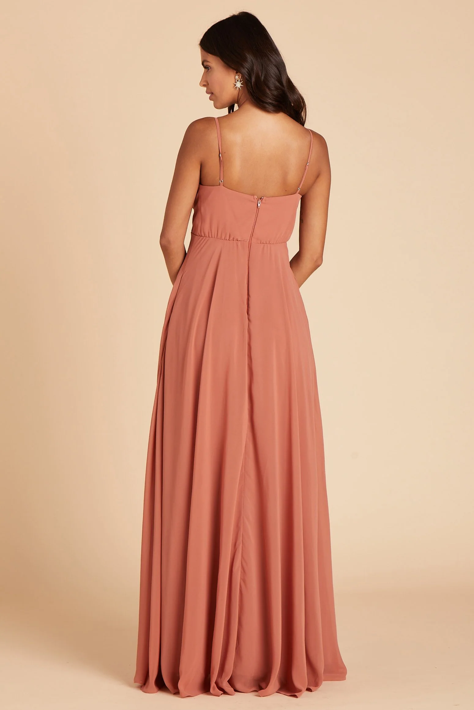 Kaia Chiffon Dress - Terracotta - Image 9
