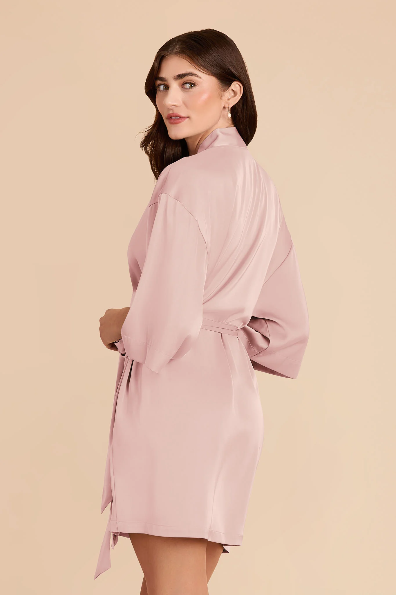 Karen Matte Satin Robe - Blush Pink - Image 4
