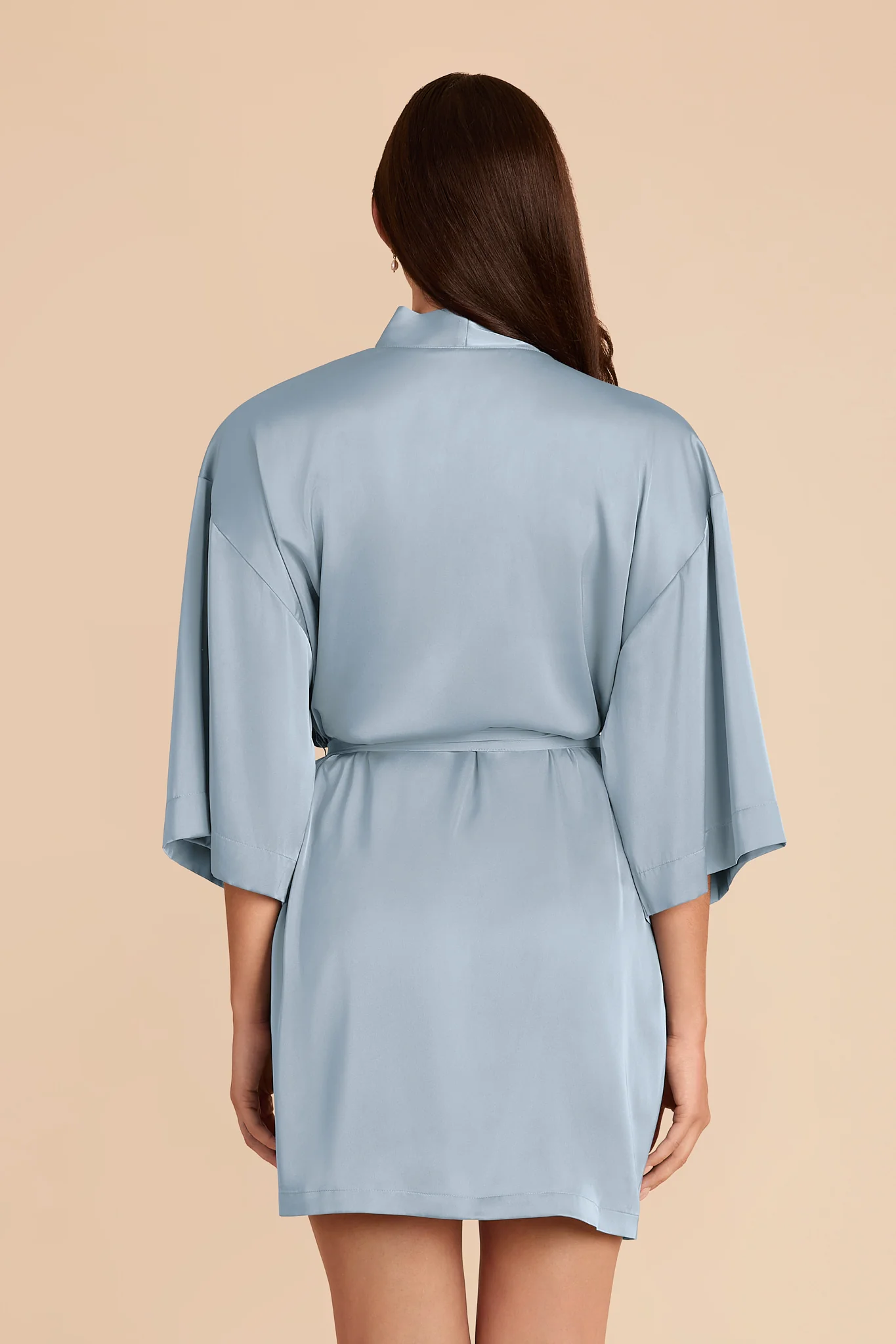 Karen Matte Satin Robe - Dusty Blue - Image 5