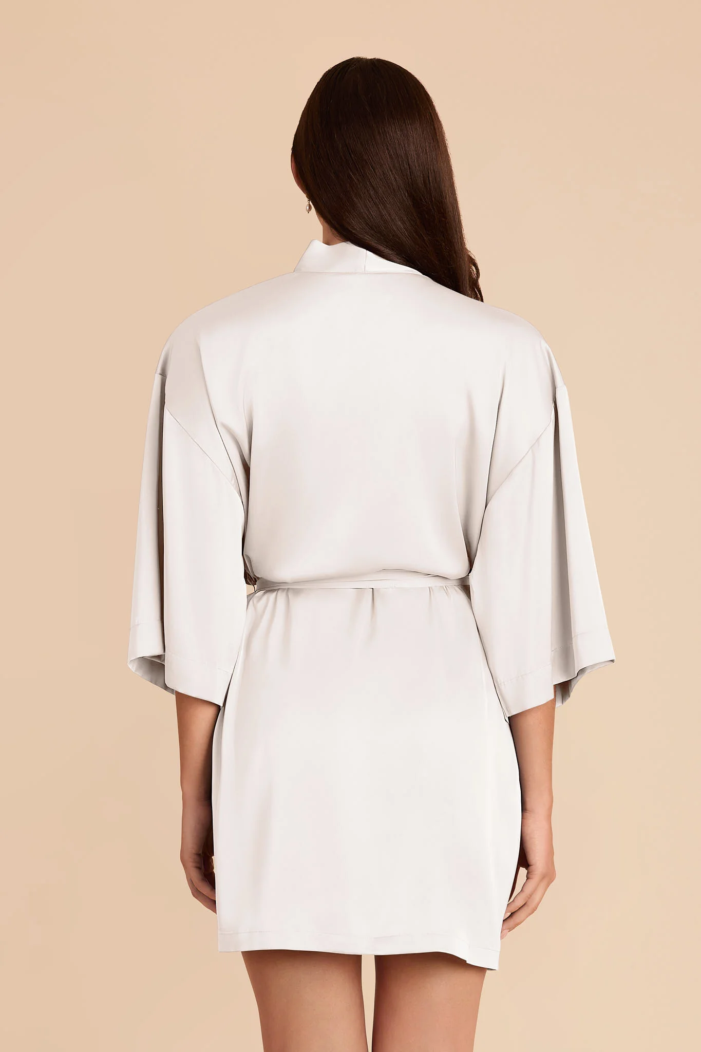 Karen Matte Satin Robe - Ivory - Image 5