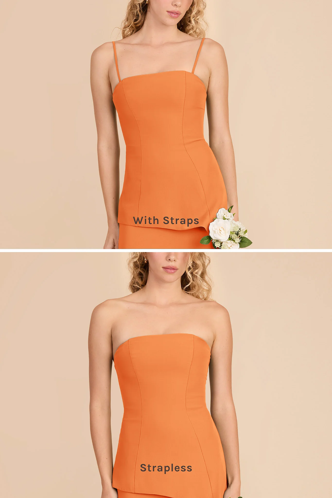 Kayla Chiffon Dress - Apricot - Image 5