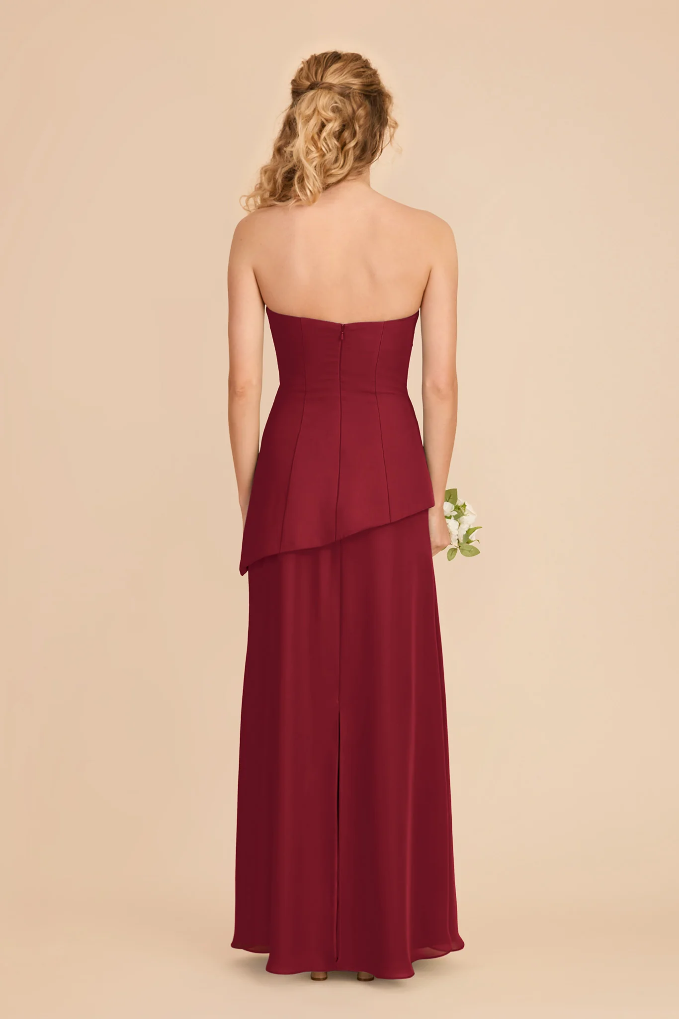 Kayla Chiffon Dress - Burgundy - Image 4