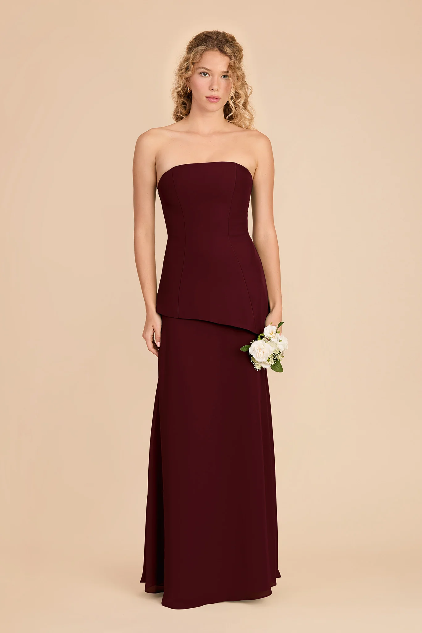 Kayla Chiffon Dress - Cabernet