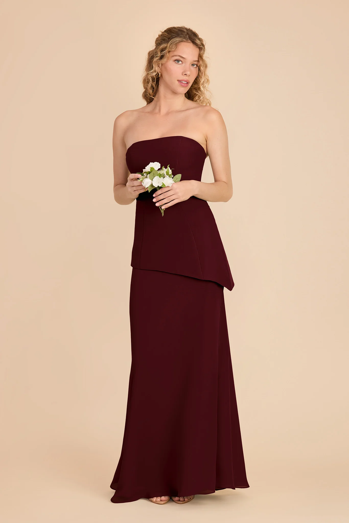 Kayla Chiffon Dress - Cabernet - Image 2