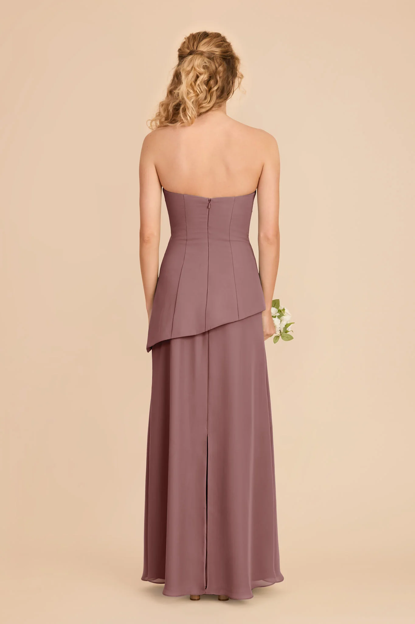 Kayla Chiffon Dress - Dark Mauve - Image 4