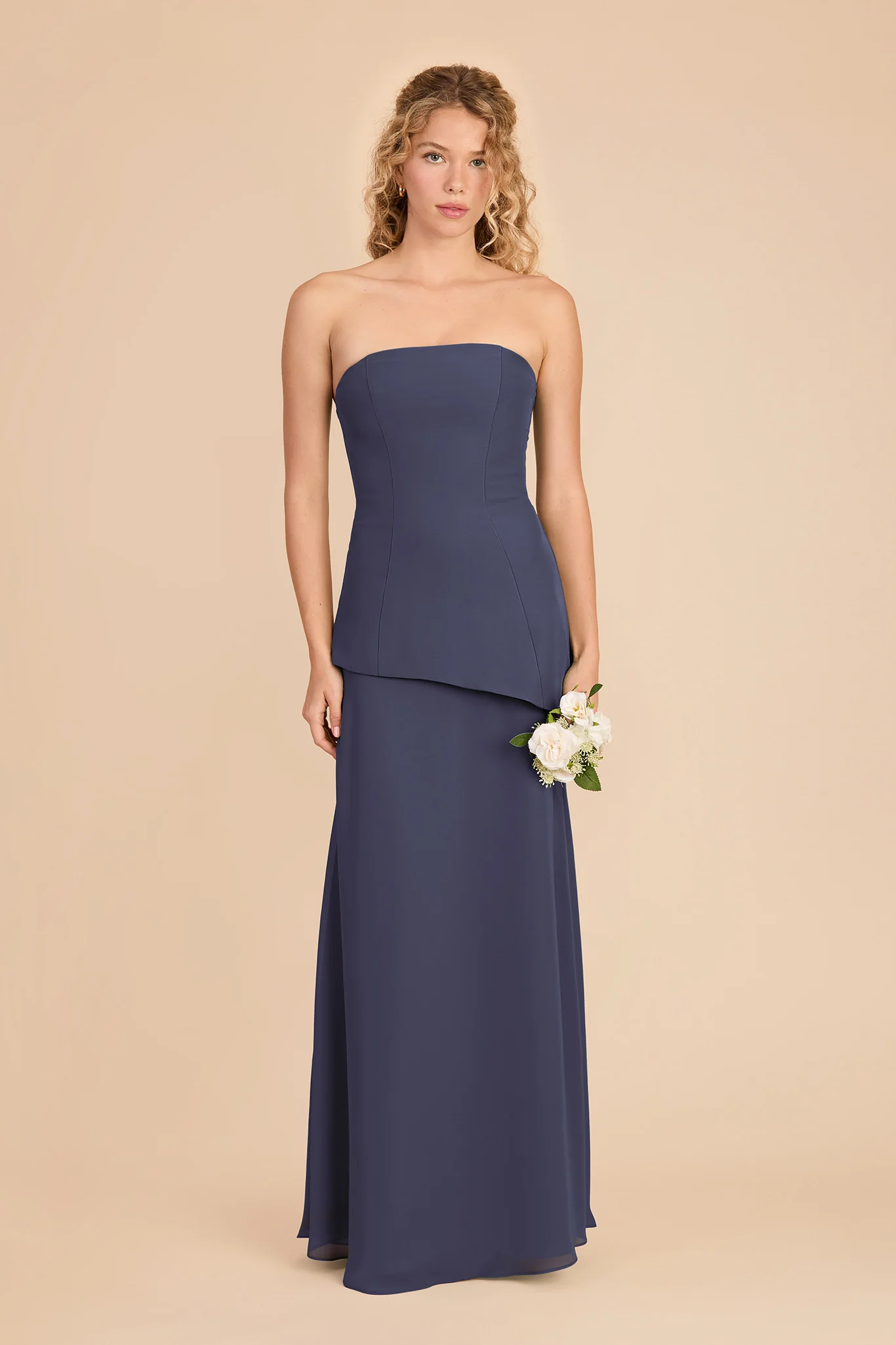 Kayla Chiffon Dress - Dusk Blue