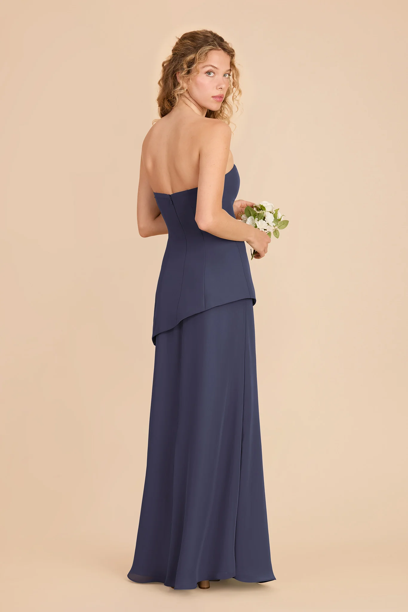 Kayla Chiffon Dress - Dusk Blue - Image 3