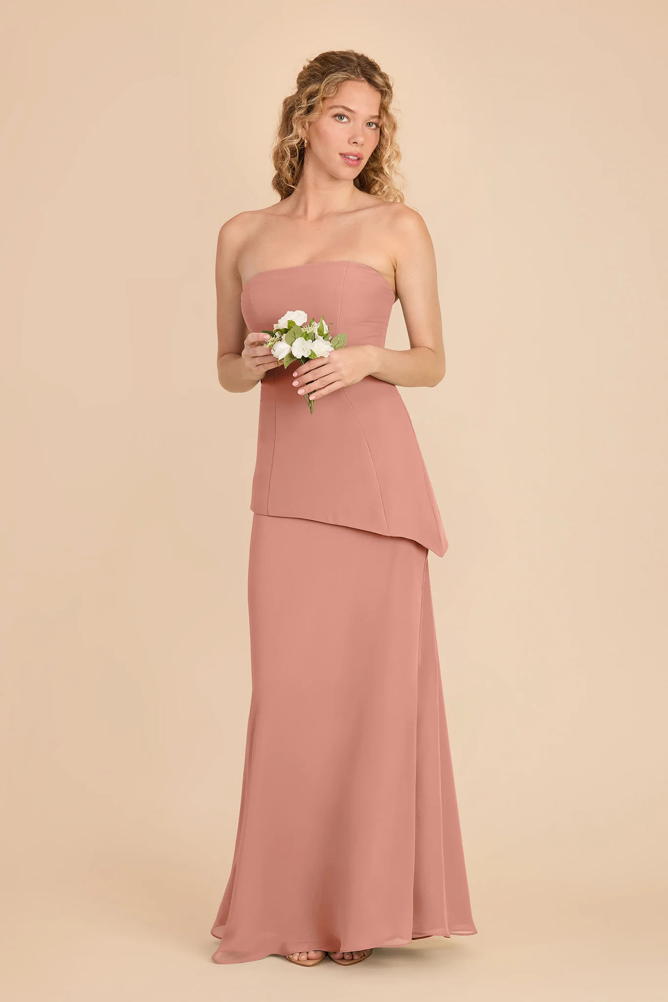 Kayla Chiffon Dress - Dusty Rose - Image 2