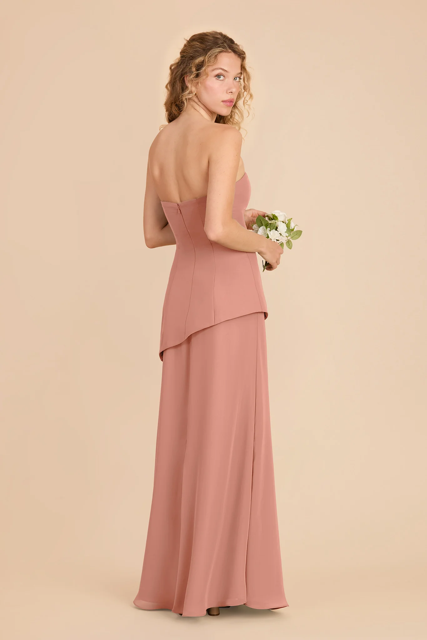 Kayla Chiffon Dress - Dusty Rose - Image 3