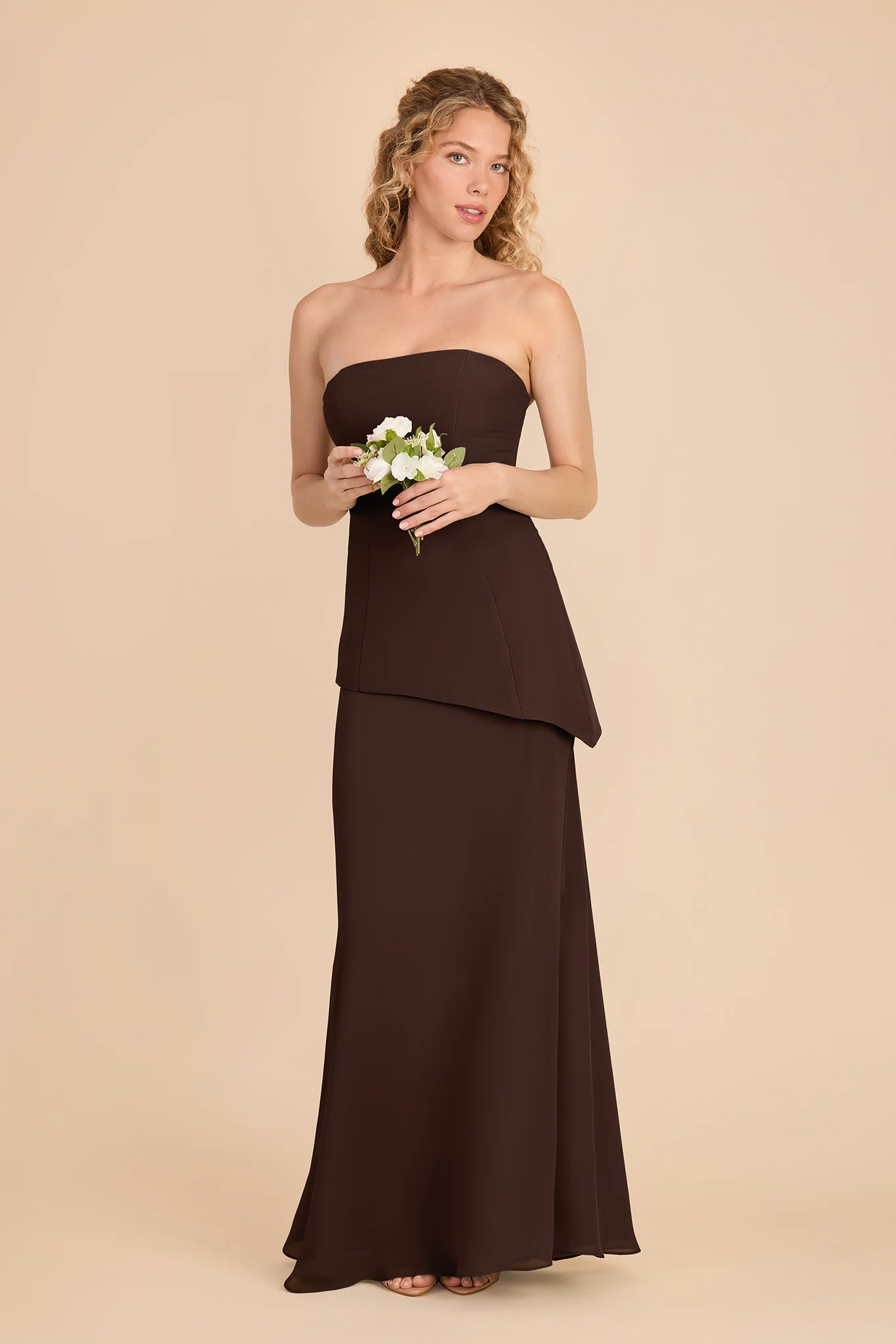 Kayla Chiffon Dress - Espresso - Image 2