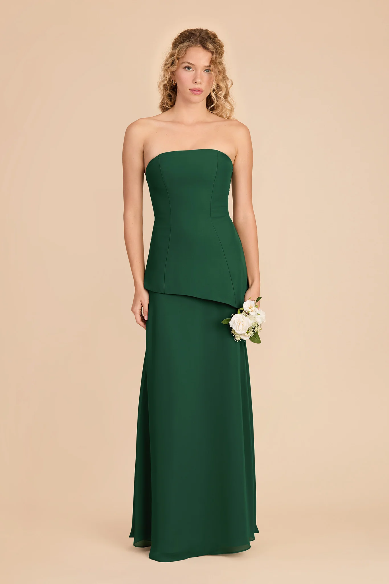 Kayla Chiffon Dress - Forest Green