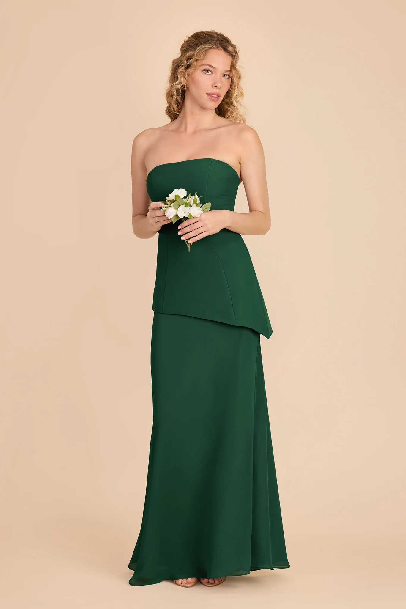 Kayla Chiffon Dress - Forest Green - Image 2