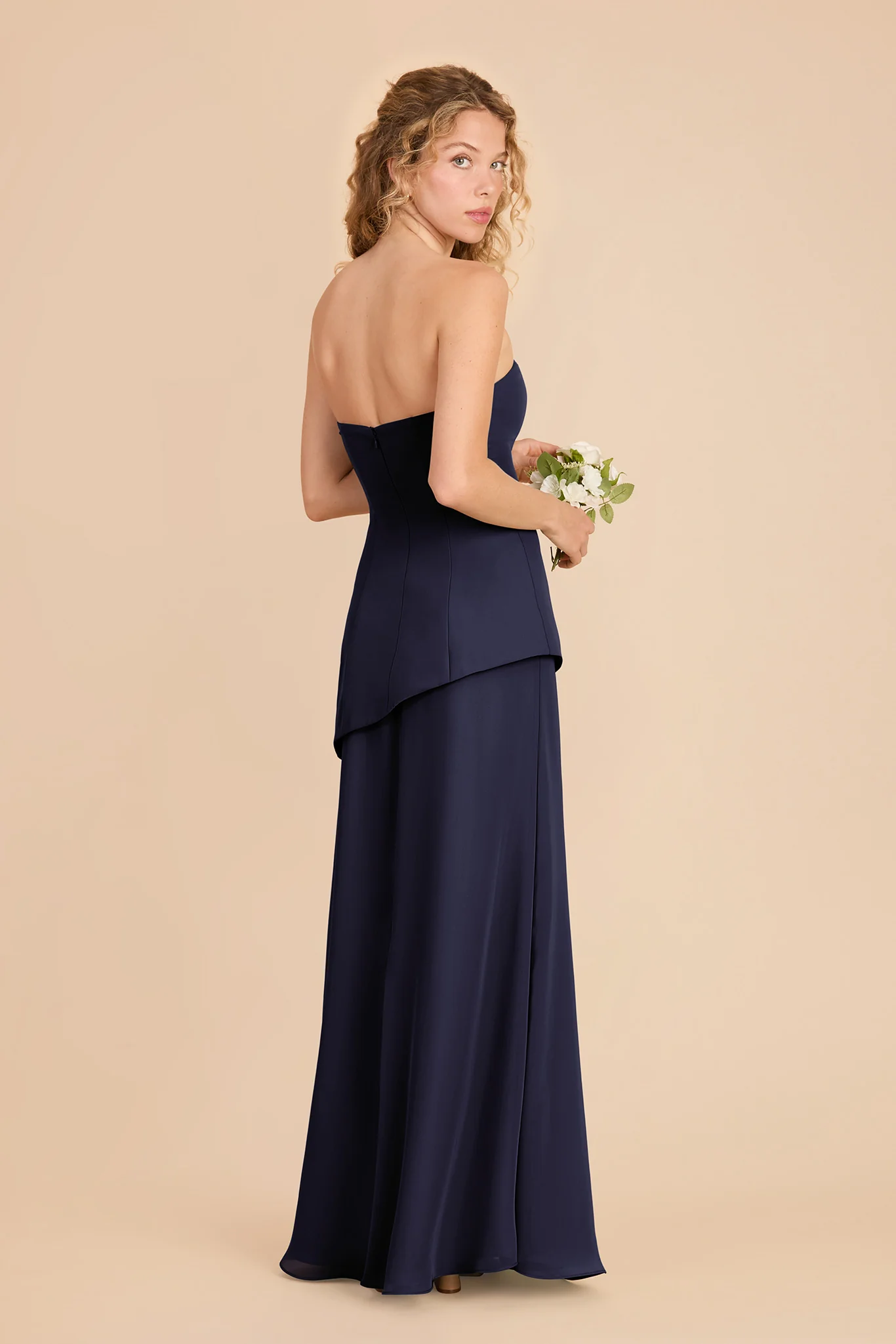 Kayla Chiffon Dress - Navy - Image 3