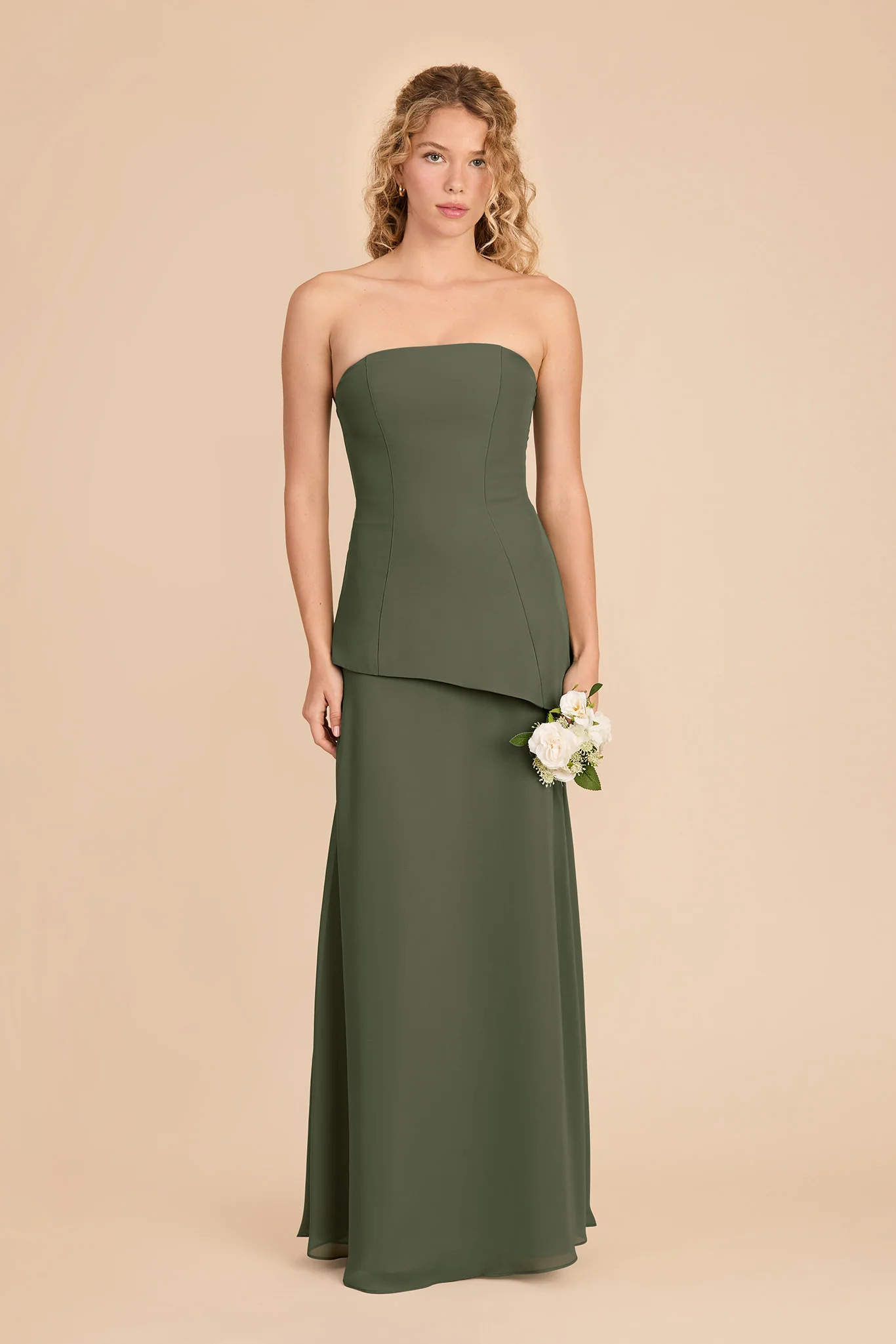 Kayla Chiffon Dress - Olive