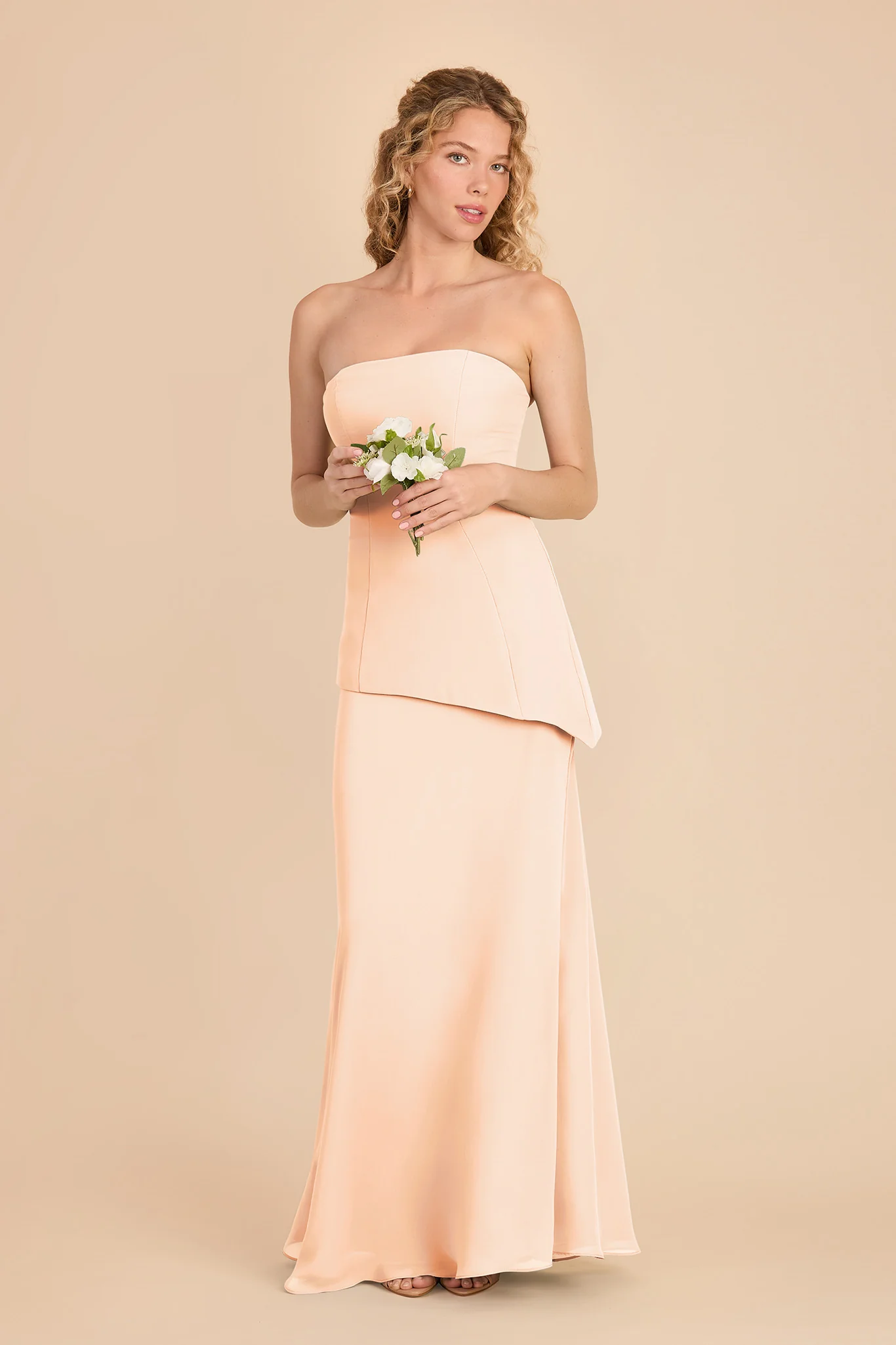 Kayla Chiffon Dress - Peach Cream - Image 2