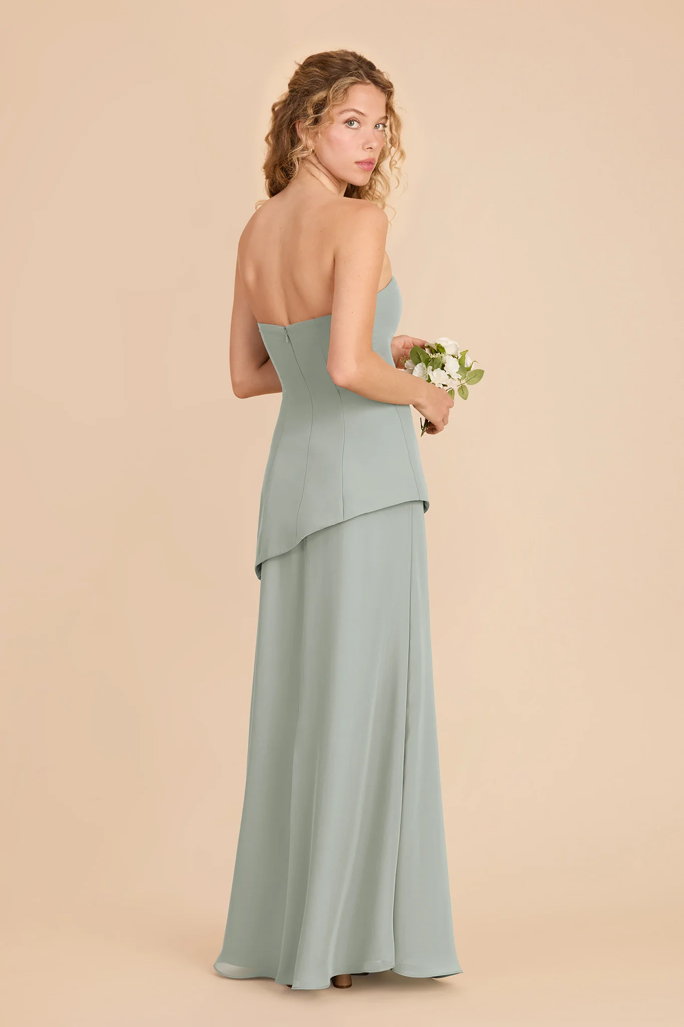 Kayla Chiffon Dress - Sage - Image 3