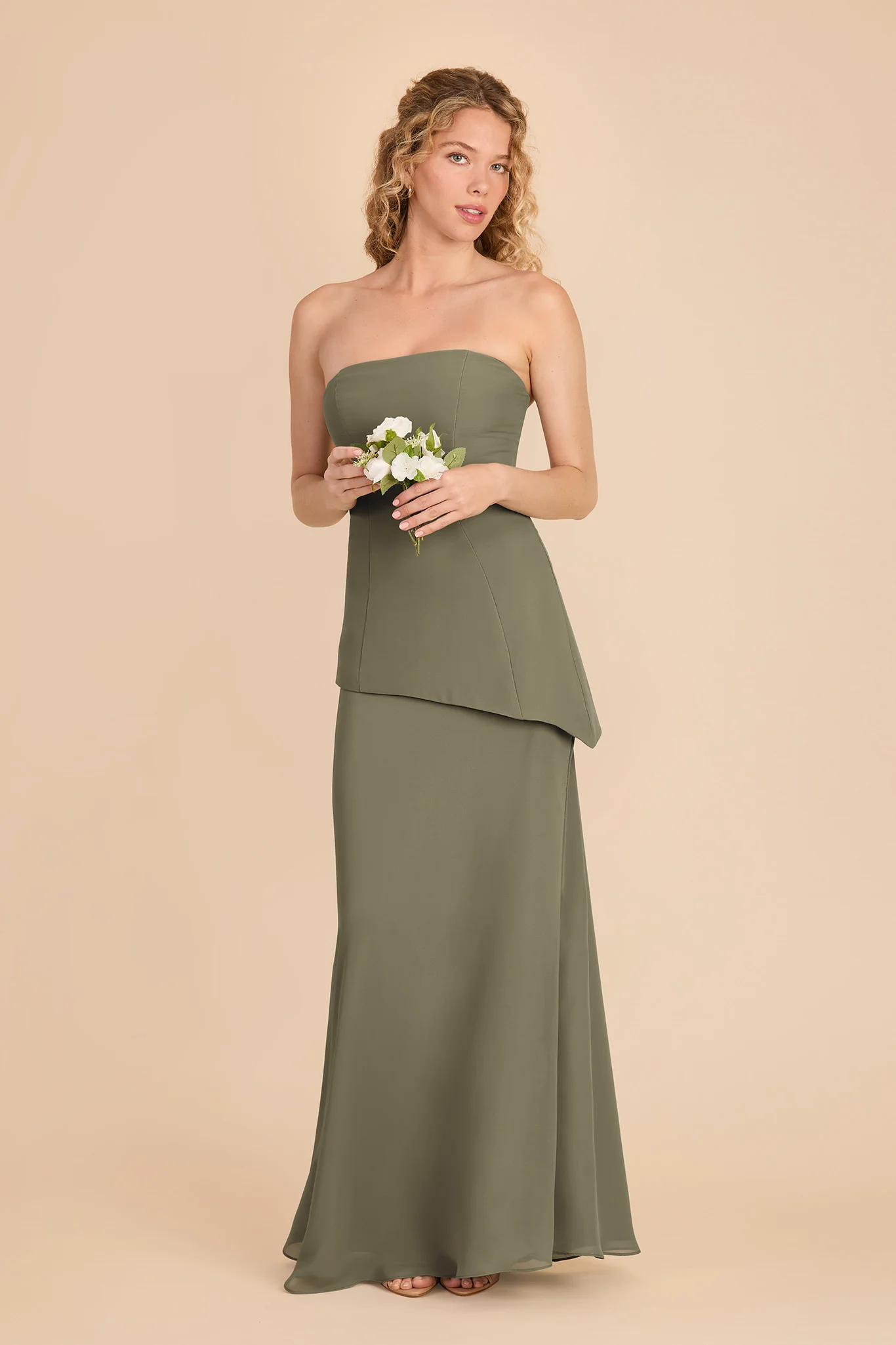 Kayla Chiffon Dress - Thyme - Image 2