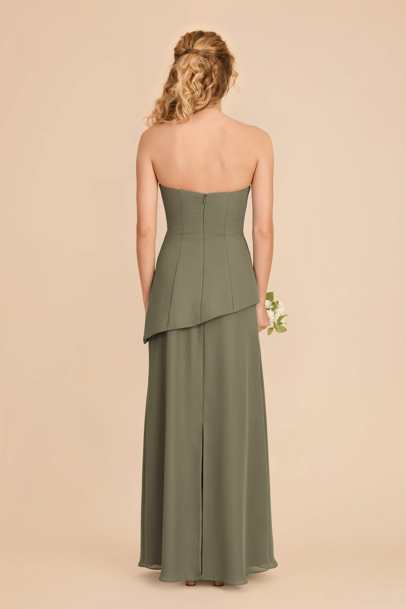 Kayla Chiffon Dress - Thyme - Image 4