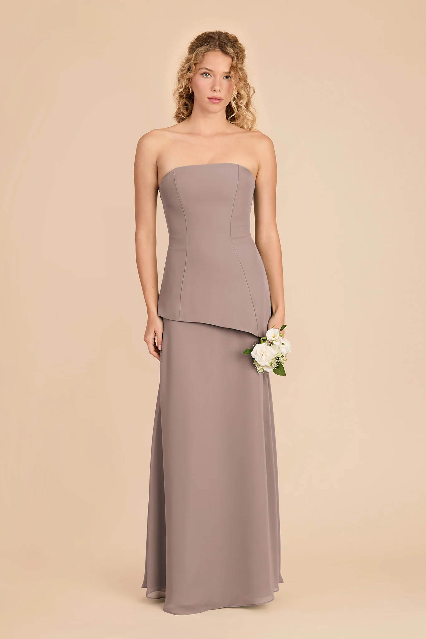 Kayla Chiffon Dress - Toffee