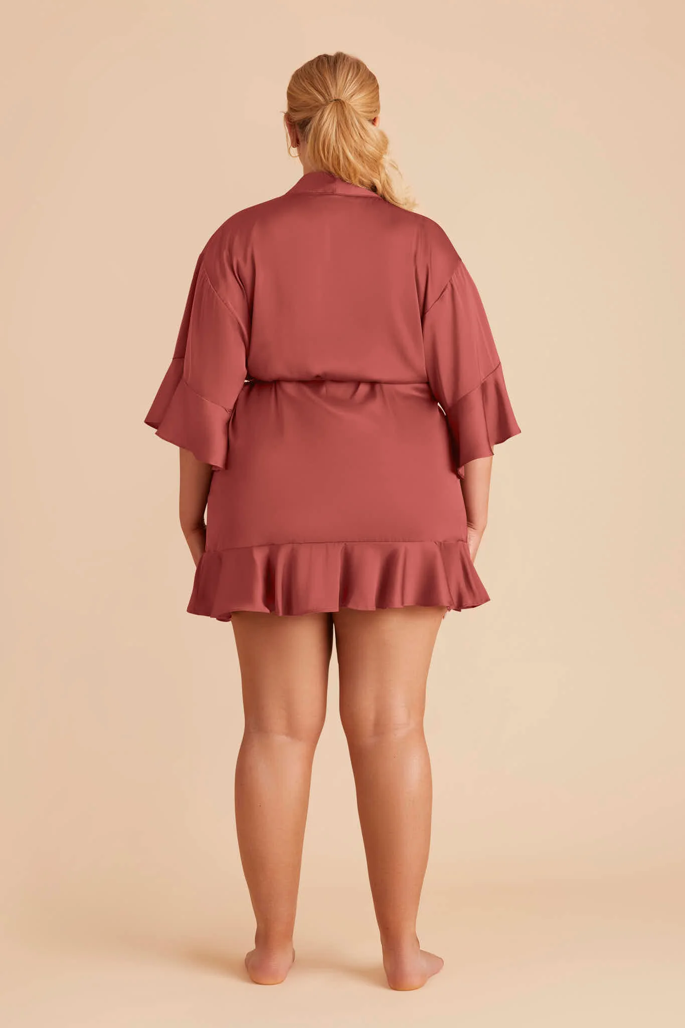 Kenny Matte Satin Robe - Auburn - Image 10