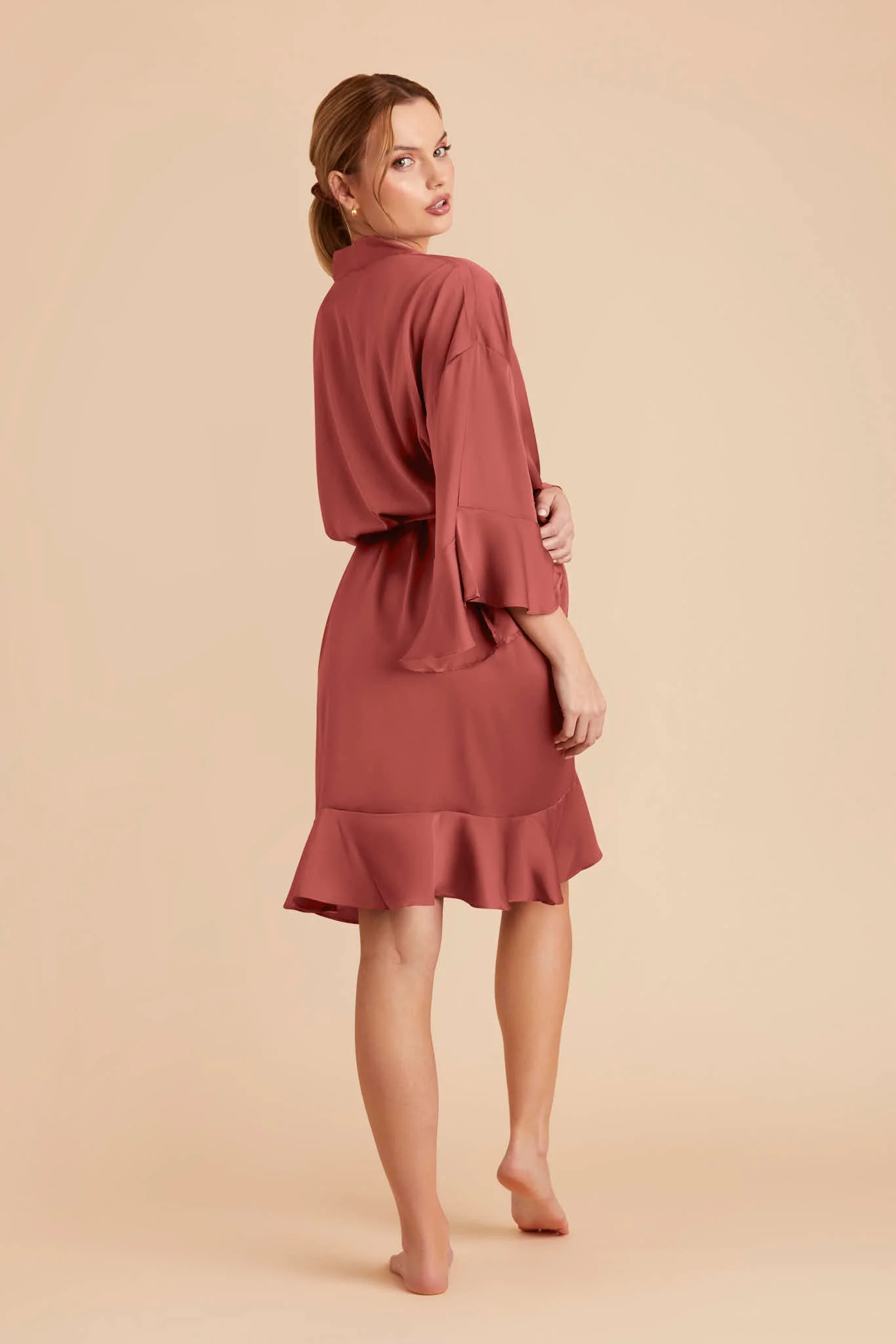 Kenny Matte Satin Robe - Auburn - Image 6